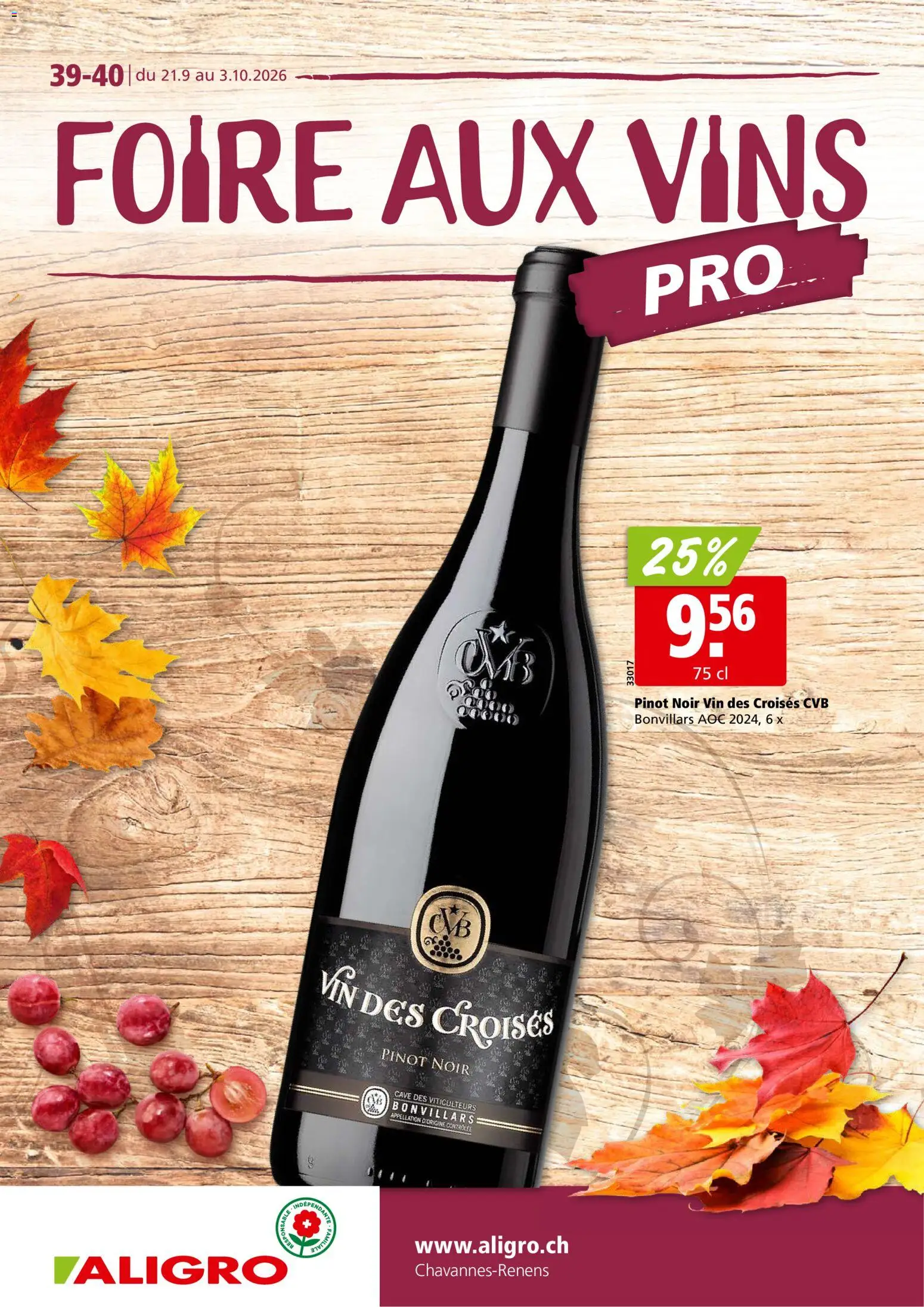 Aligro aktionen Vins Chavannes – gültig ab 21.09.2026 | Seite: 1