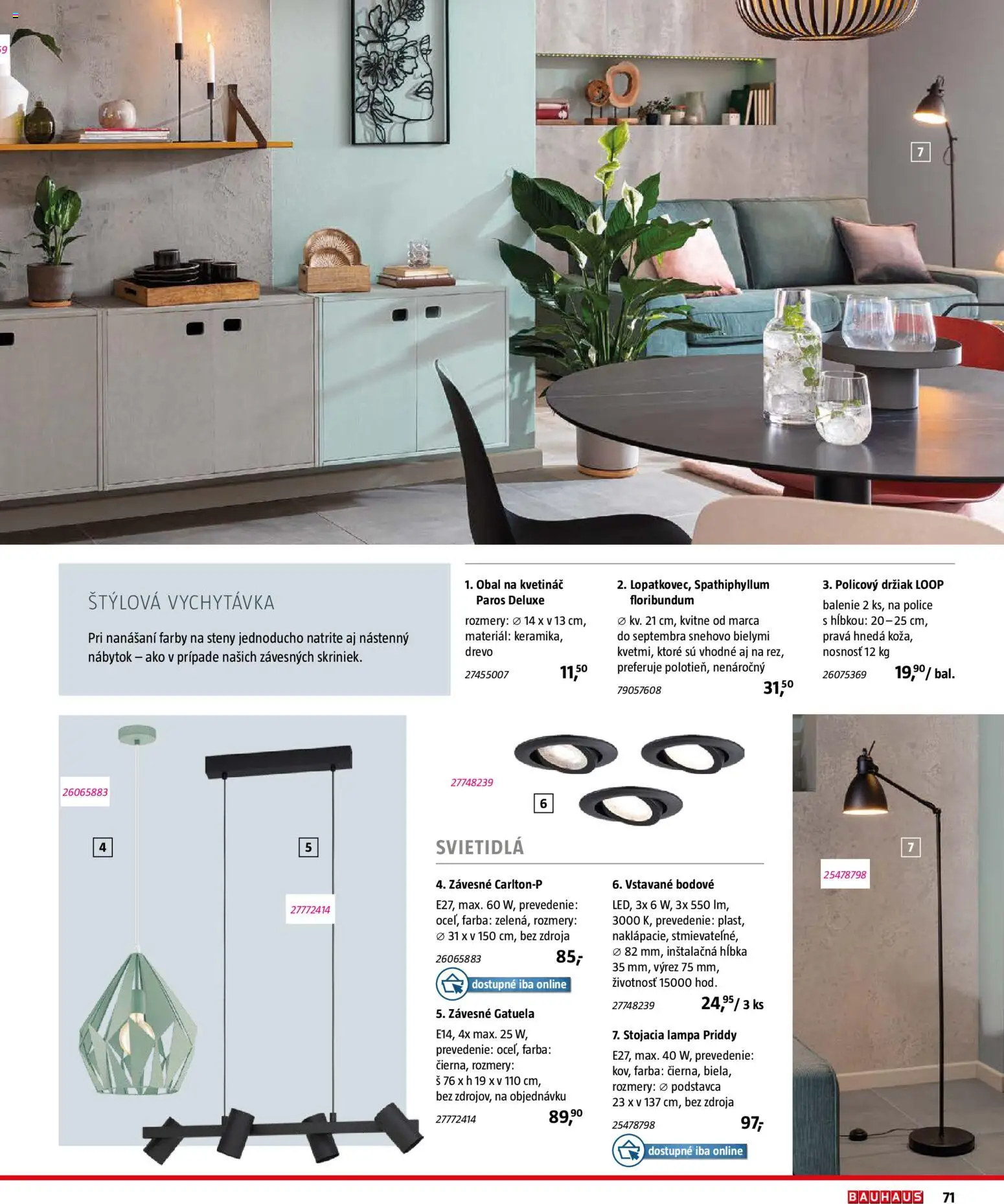 Nové Bauhaus akcie – leták je platný od 03.08.2026 | Strana: 71 | Produkty: Nábytok, Svietidlá, Lampa, Police