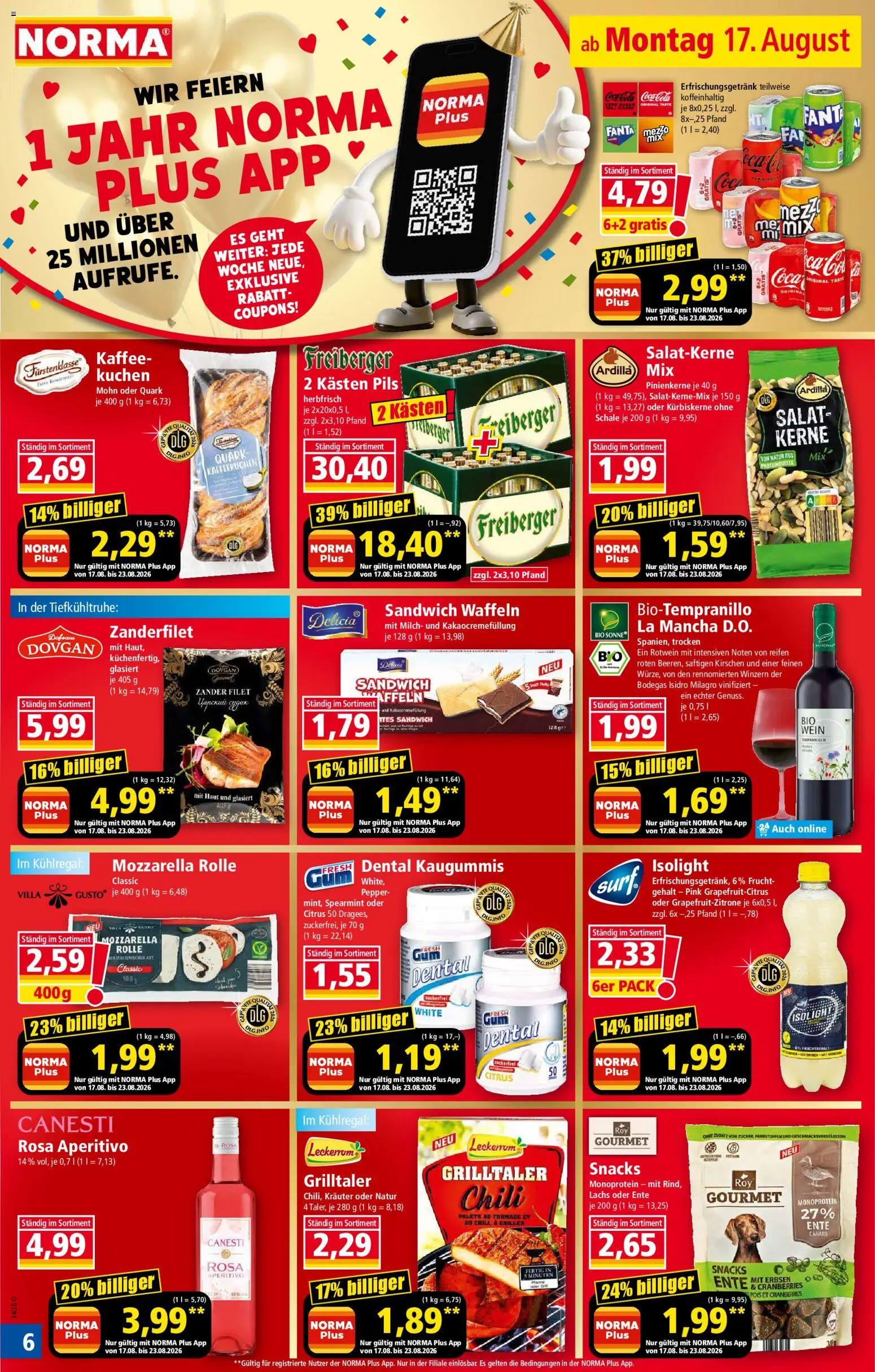 Norma Prospekt – gültig ab 17.08.2026 | Seite: 6 | Produkte: Grill, Fanta, Quark, Kirschen