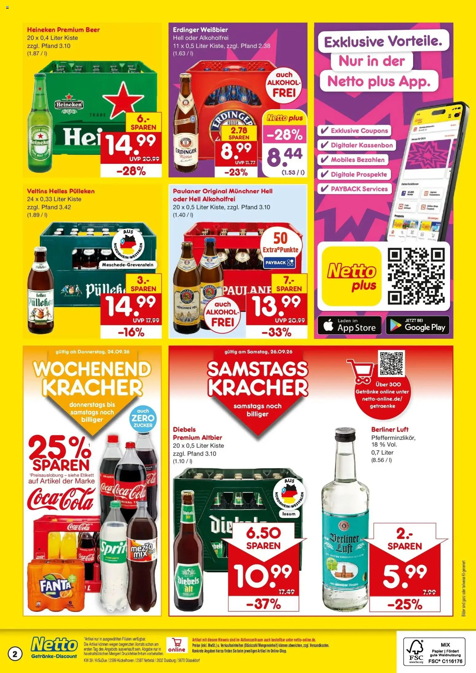 Netto Marken-Discount Prospekt Nettetal – gültig ab 21.09.2026 | Seite: 2 | Produkte: Berliner, Fanta, Weißbier, Zucker