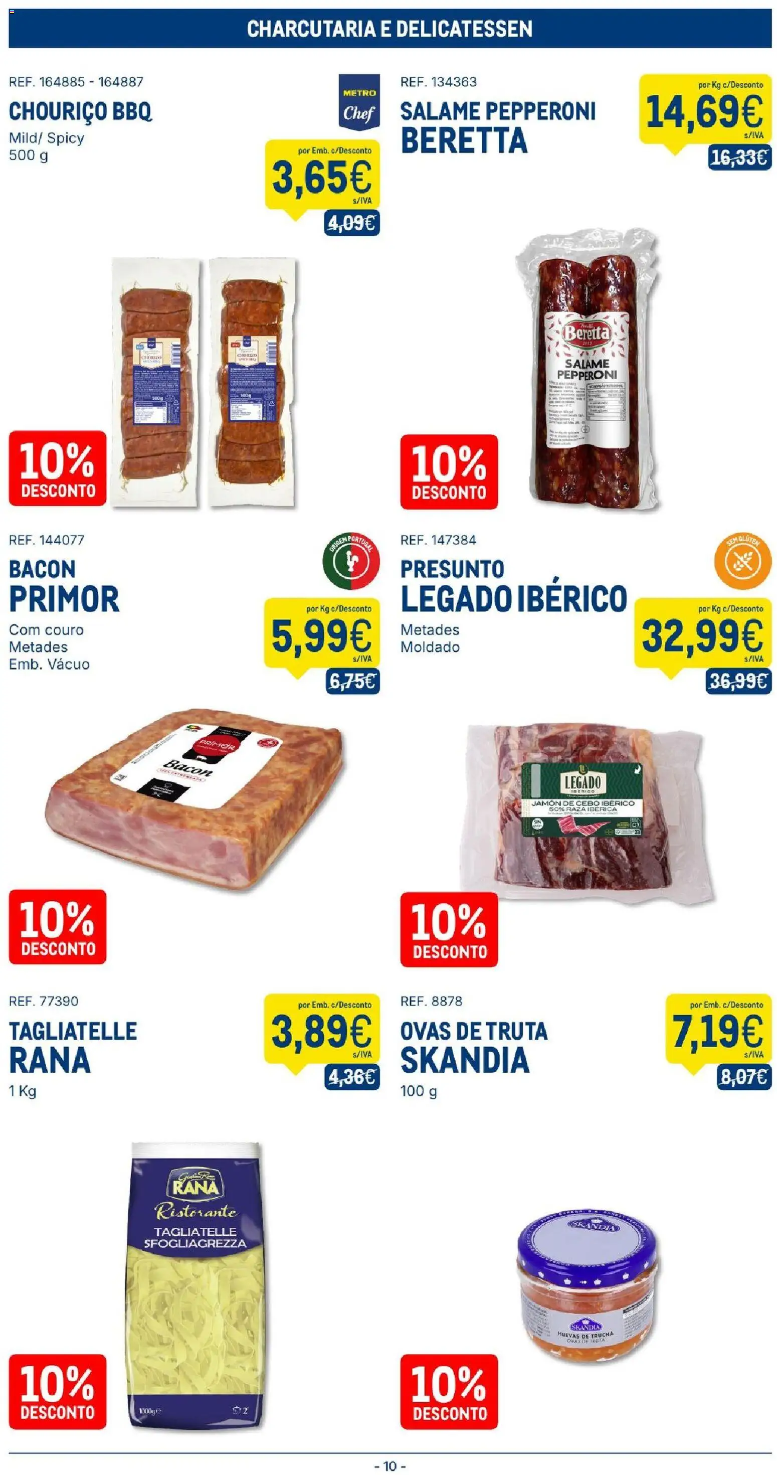 Makro folheto │ válido de 01/09/2026 | Página: 10 | Produtos: Bacon, Salame, Chouriço, Truta