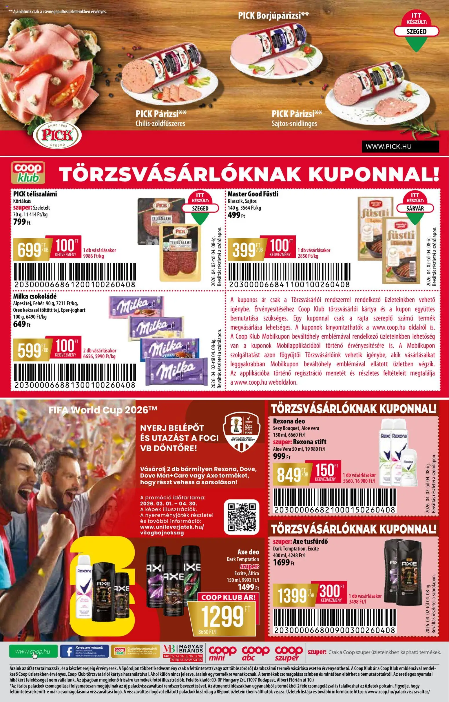 COOP akciós ujság - amely érvényes a következő dátumtól: 02.04.2026 | Oldal: 8 | Termékek: Stift, Aloe vera, Csokoládé, Párizsi