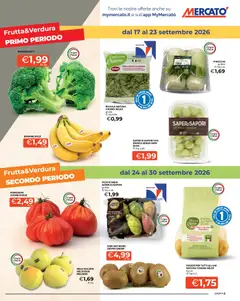 Anteprima del volantino Mercatò volantino valido a partire dal 17/09/2026 | Pagina: 5 | Prodotti: Kiwi, Pasta, Broccoletti, Finocchi