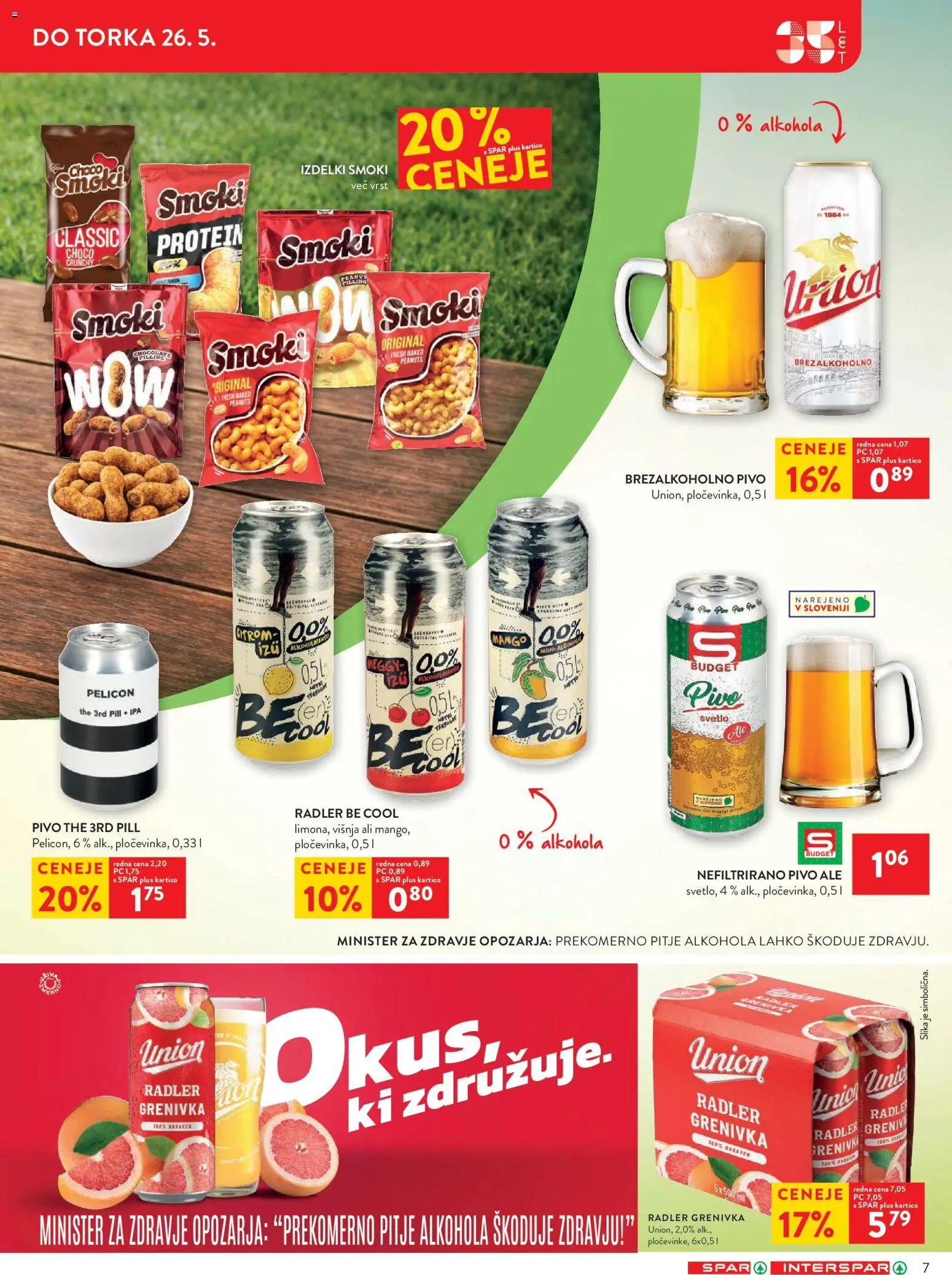 Novi Spar katalog ponudbe – veljaven od 20.05.2026 | Stran: 7 | Izdelki: Radler, Pivo, Grenivka, Mango