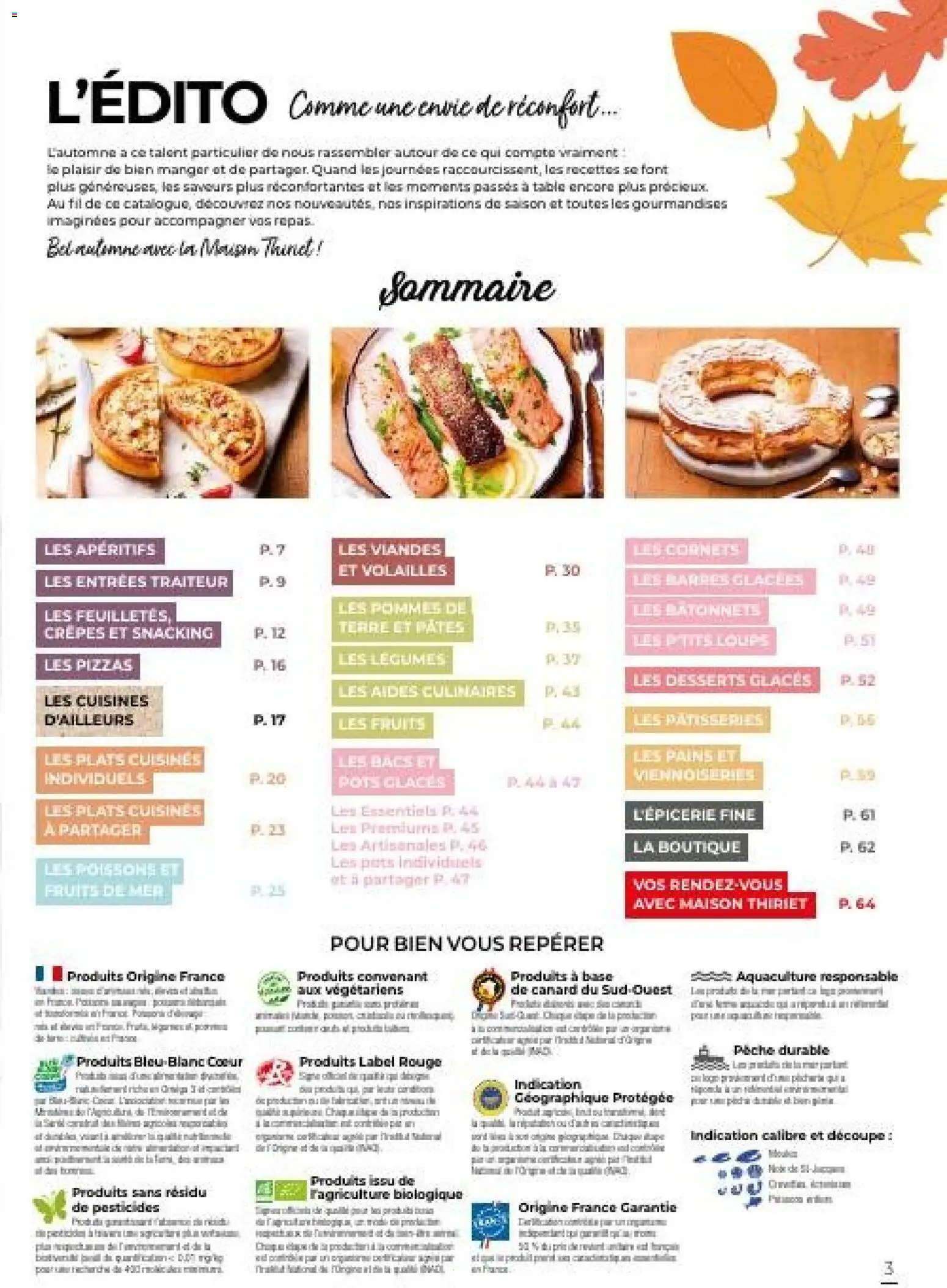{H1} | Page: 3 | Produits: Glaces, Fruits de mer, Base, Crêpes