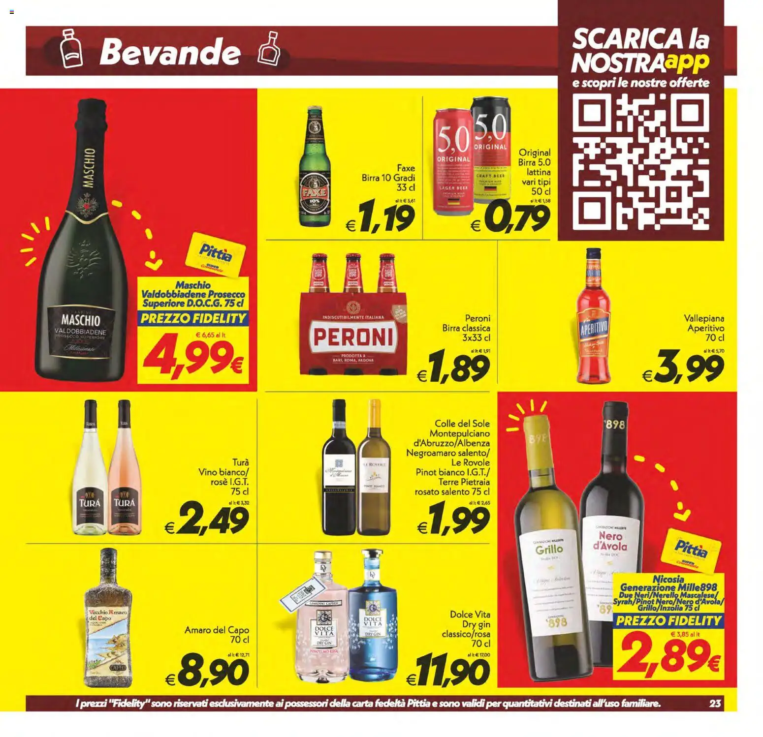 Volantino SuperConveniente del 25/09/2026 | Pagina: 23 | Prodotti: Birra, Vino, Amaro, Aperitivo