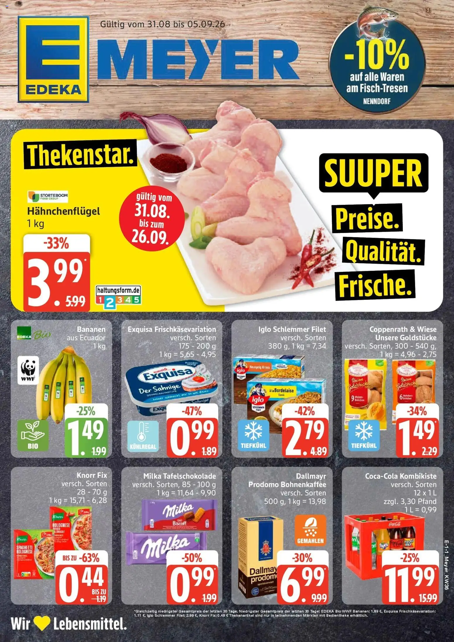 Edeka Prospekt Seevetal (ab 31.08.2026) » Angebote Online | Seite: 1 | Produkte: Knorr fix, Spaghetti, Knorr, Milka
