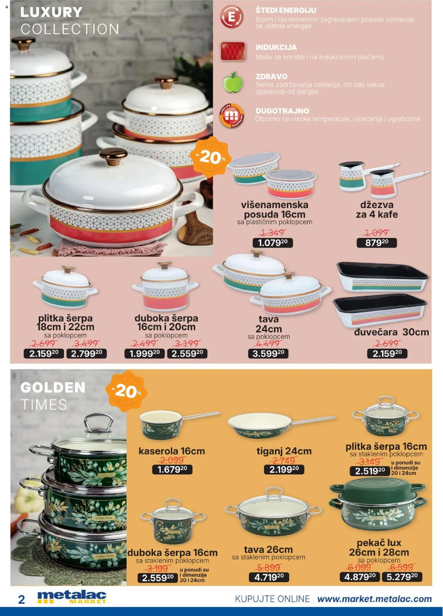 Metalac Market katalog - važi od 01.10.2026 | Strana: 2 | Proizvode: Džezva, Posuđe, Tiganj, Pekač