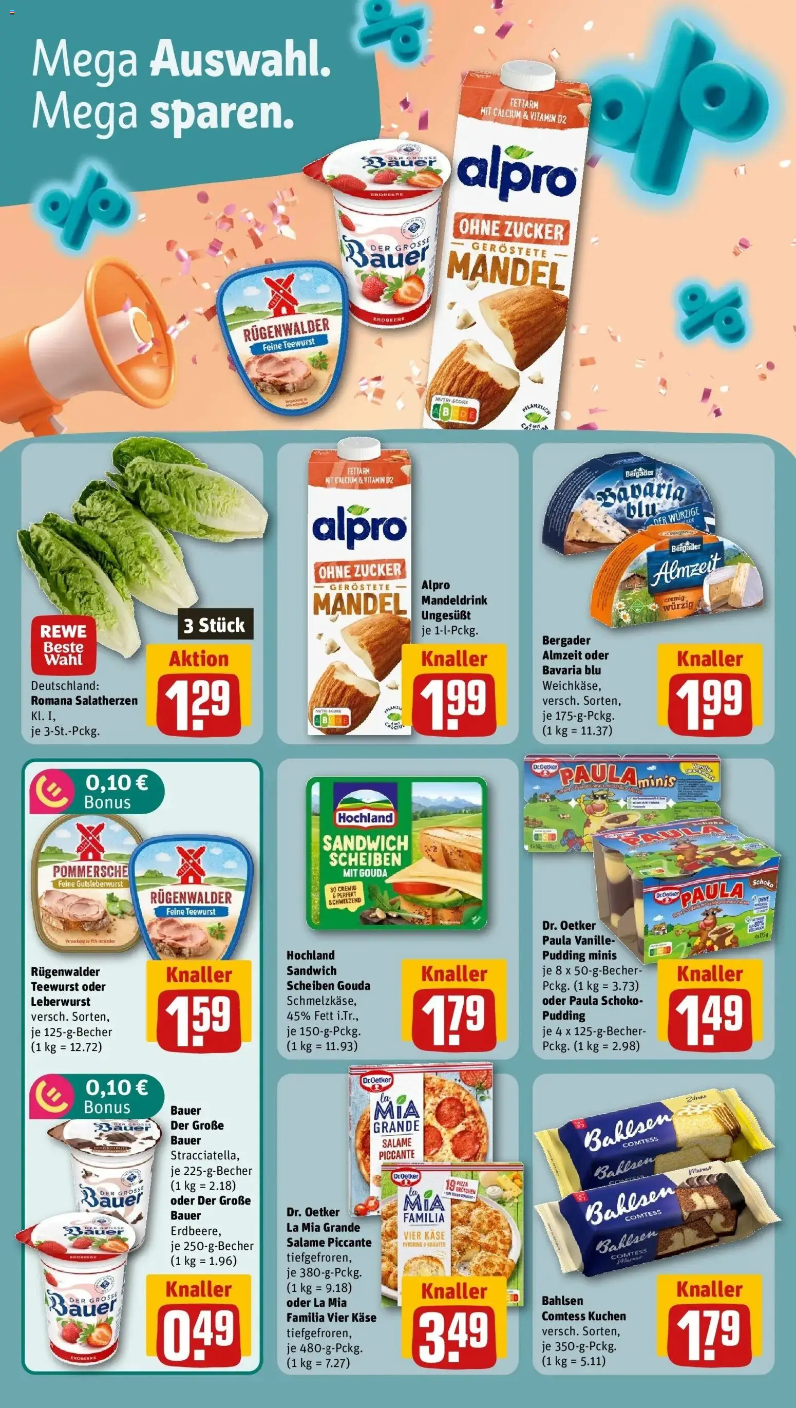 REWE Prospekt ab 28.09.2026 zum Blättern » Angebote | Seite: 6 | Produkte: Käse, Pudding, Zucker, Kuchen
