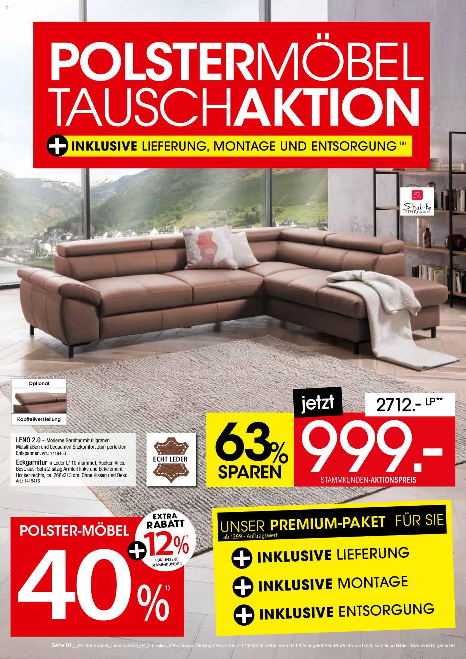 Zurbrüggen Polster tauschaktion – gültig ab 27.08.2026 | Seite: 1 | Produkte: Hocker, Kissen, Sofa, Bilder