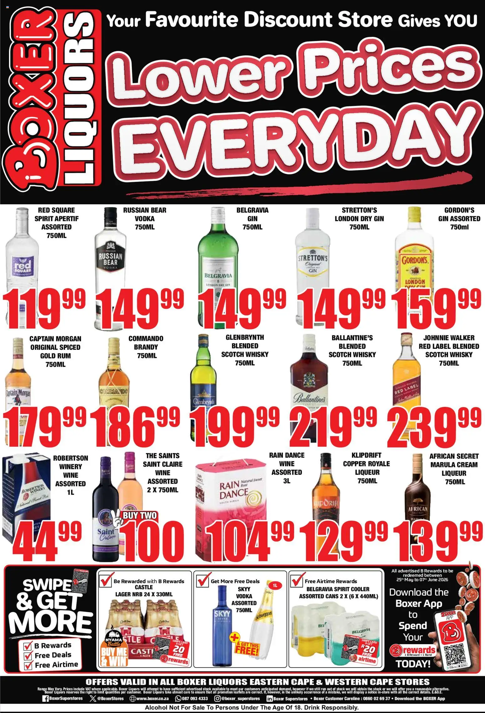 New Boxer catalogue – valid from 11.05.2026 | Page: 2 | Products: Brandy, Rum, Wine, Gin