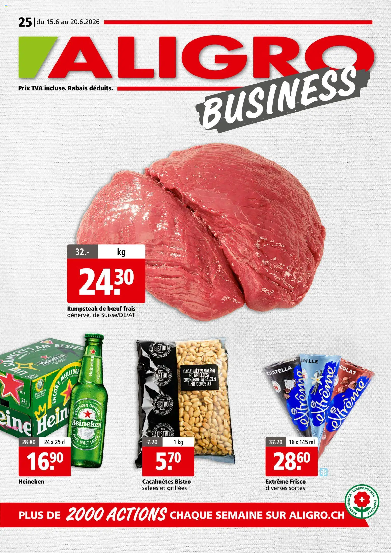 Aligro aktionen Business Chavannes, Matran, Genève, Sion – gültig ab 15.06.2026 | Seite: 1 | Produkte: Erdnüsse
