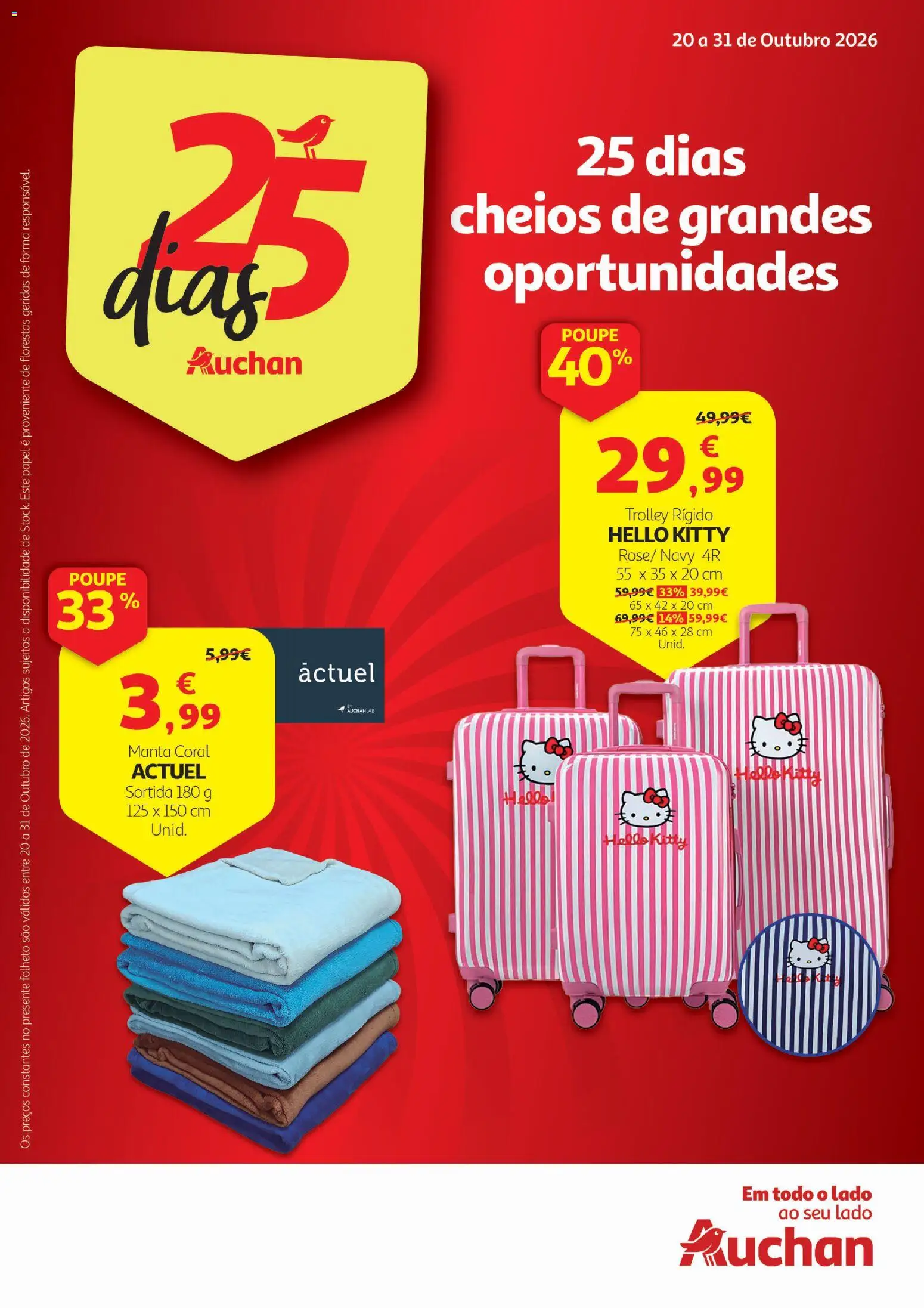 Auchan folheto 25 dias │ válido de 20/10/2026 | Página: 1 | Produtos: Manta