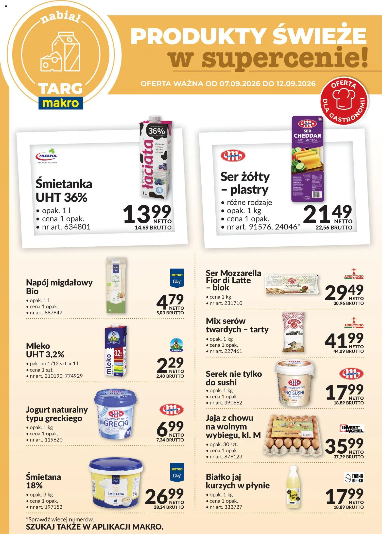 Makro gazetka - Produkty świeże w supercenie od 07.09.2026 | Strona: 3 | Produkty: Serek śmietankowy, Sushi, Fresco, Jaja