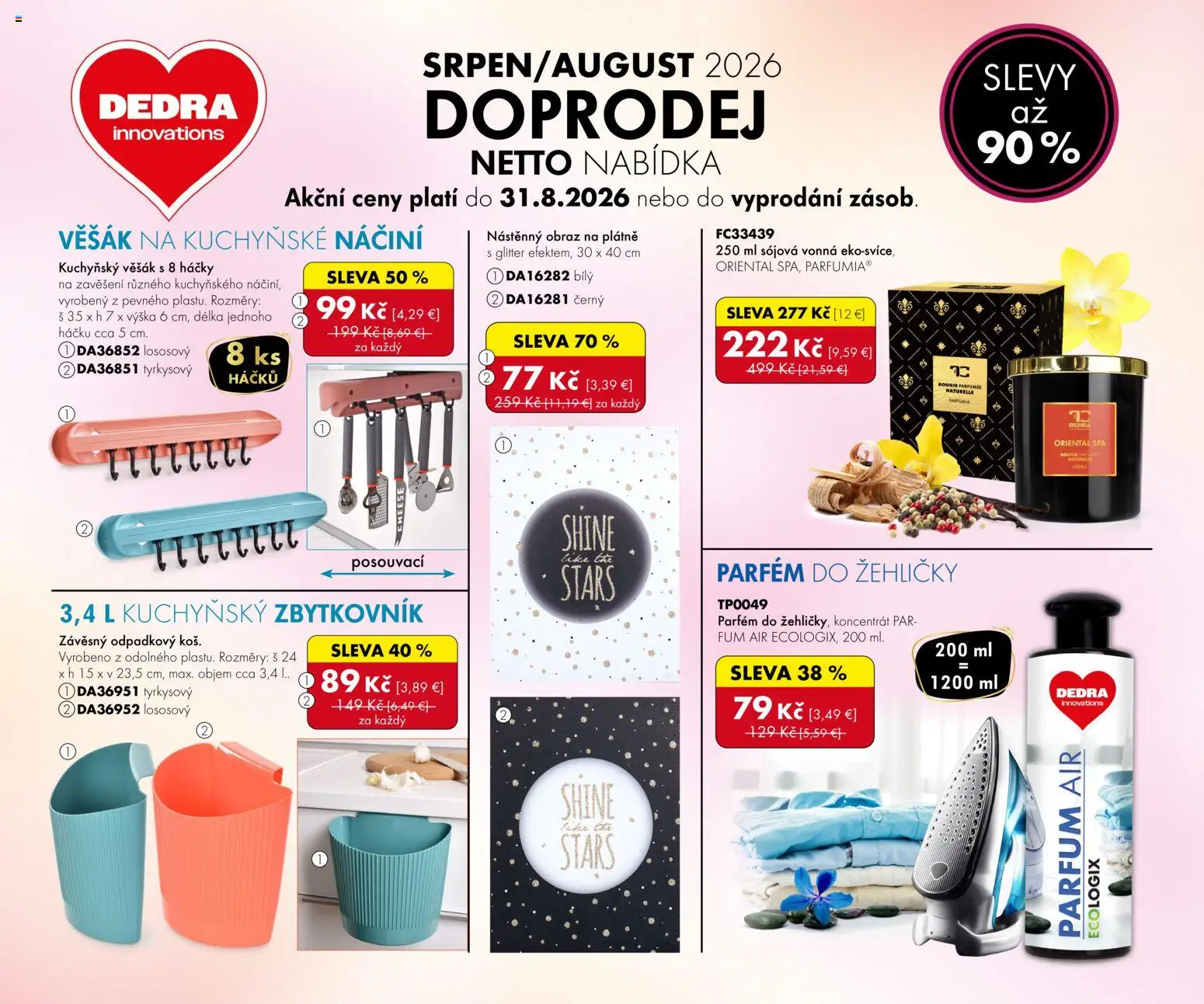 Nové Dedra akcie – leták je platný od 01.08.2026 | Strana: 1 | Produkty: Parfém