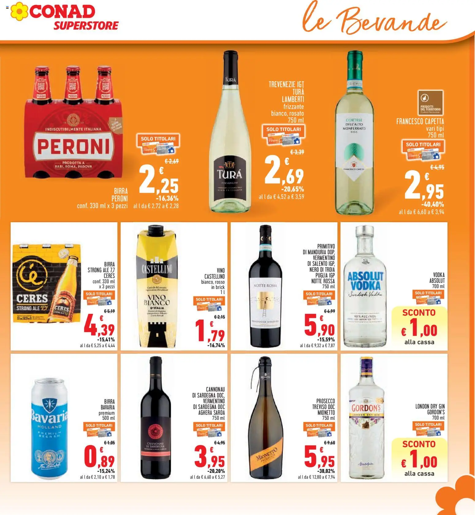 Volantino Conad del 04.06.2026 | Pagina: 23 | Prodotti: Birra, Vodka, Prosecco, Vino