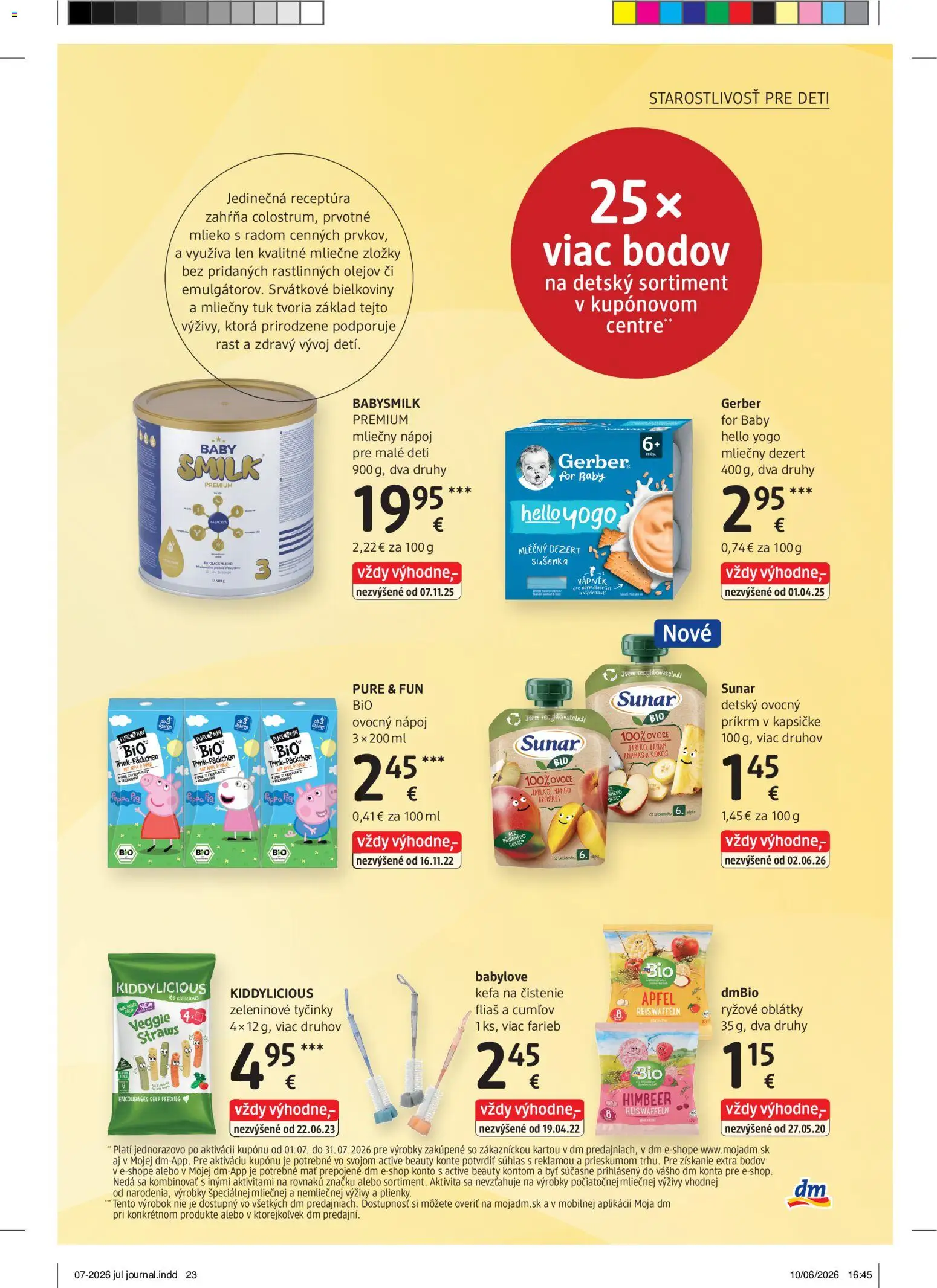 Nové dm drogerie akcie – leták je platný od 01.07.2026 | Strana: 23 | Produkty: Kefa, Sunar, Ananás, Mango
