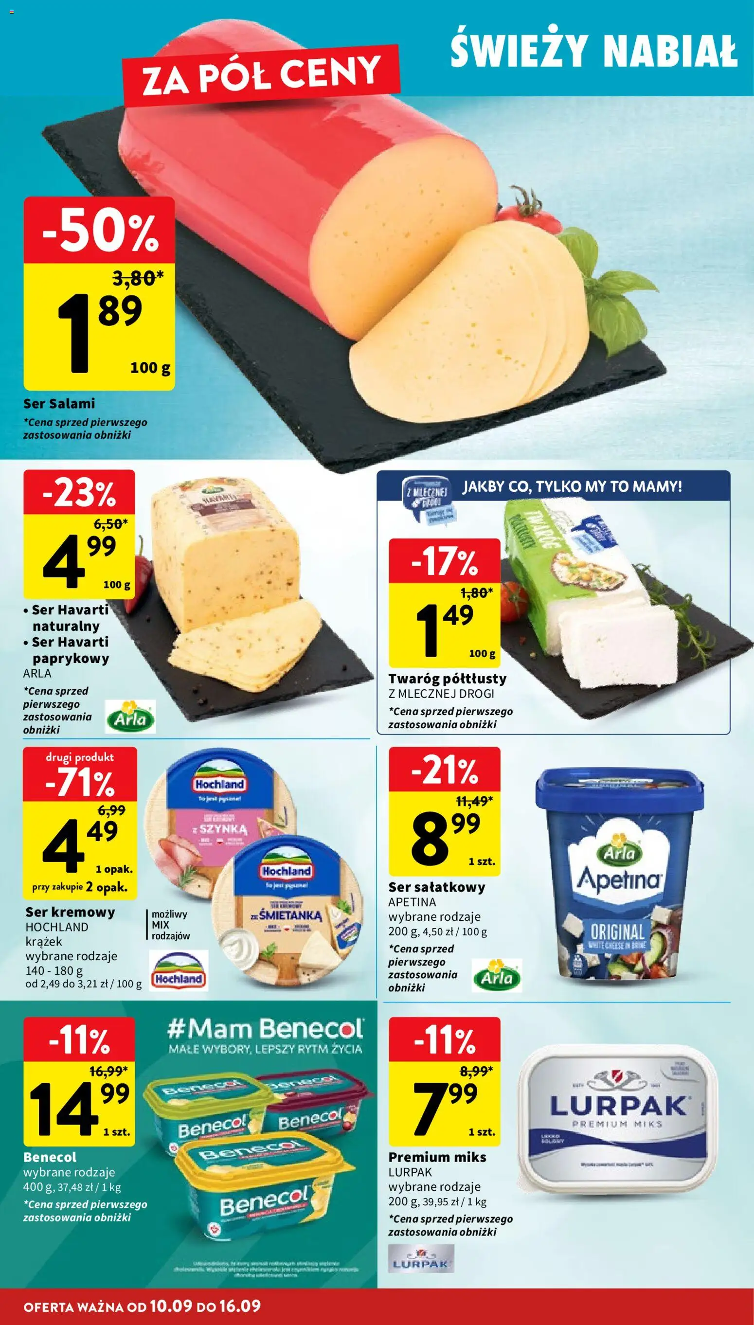 Intermarche gazetka od 10.09.2026 | Strona: 18 | Produkty: Twaróg półtłusty, Szynka, Salami, Twaróg