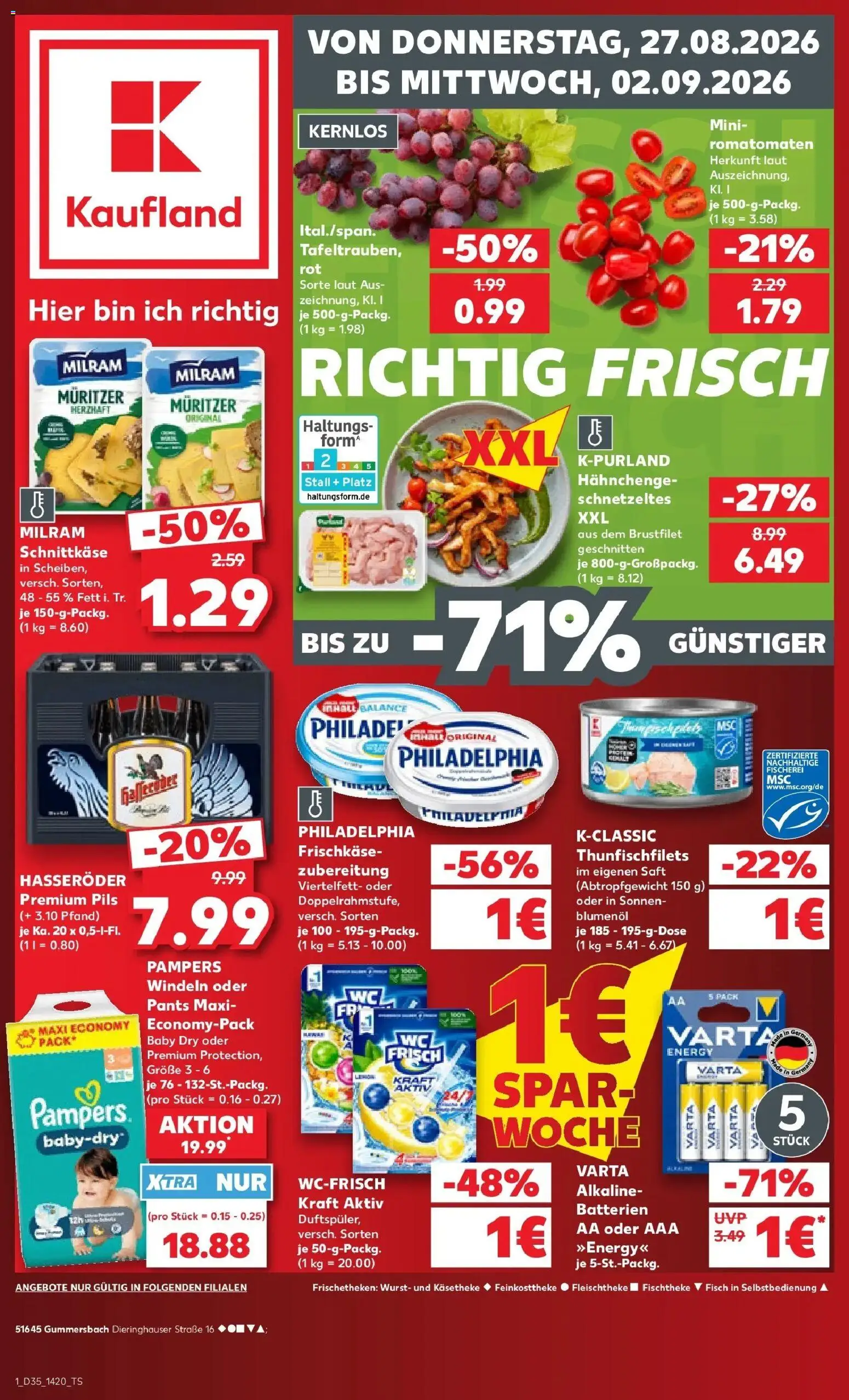 Prospekt Kaufland ab 27.08.2026 » Angebote Online zum Blättern | Seite: 1 | Produkte: Energy, Pils, Milram, Saft