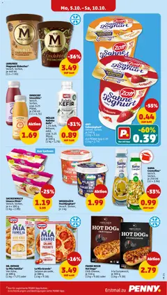 Penny Prospekt ab 05.10.2026 gültig | Seite: 13 | Produkte: Kefir, Joghurt, Pfirsich, Pizza