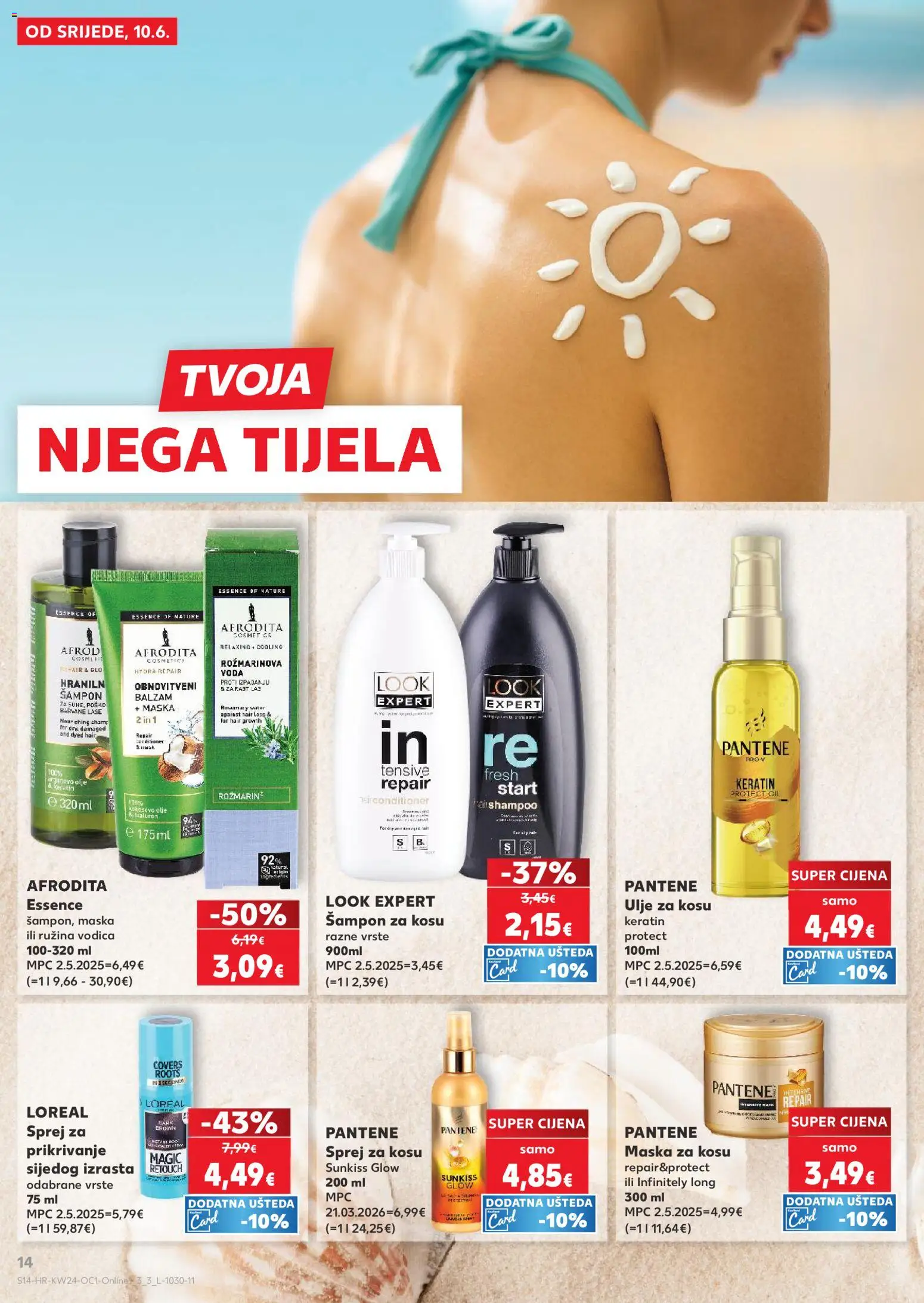 Kaufland katalog | vrijedi od 10.06.2026 | Stranica: 14 | Proizvodi: Ružina vodica, Šampon, Ulje za kosu, Maska
