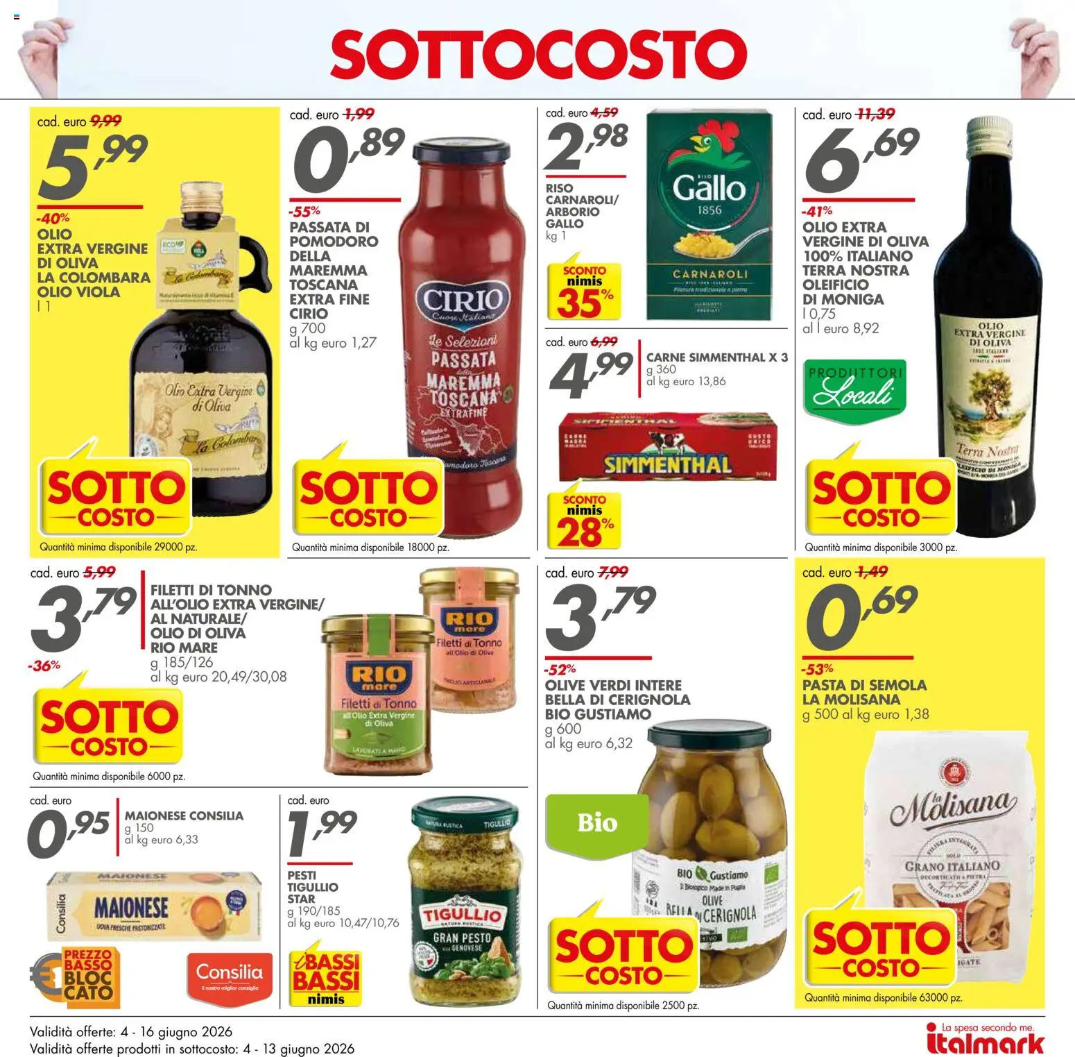 Volantino Italmark del 04.06.2026 | Pagina: 2 | Prodotti: Uova, Tonno, Olio extra vergine, Olio di Oliva