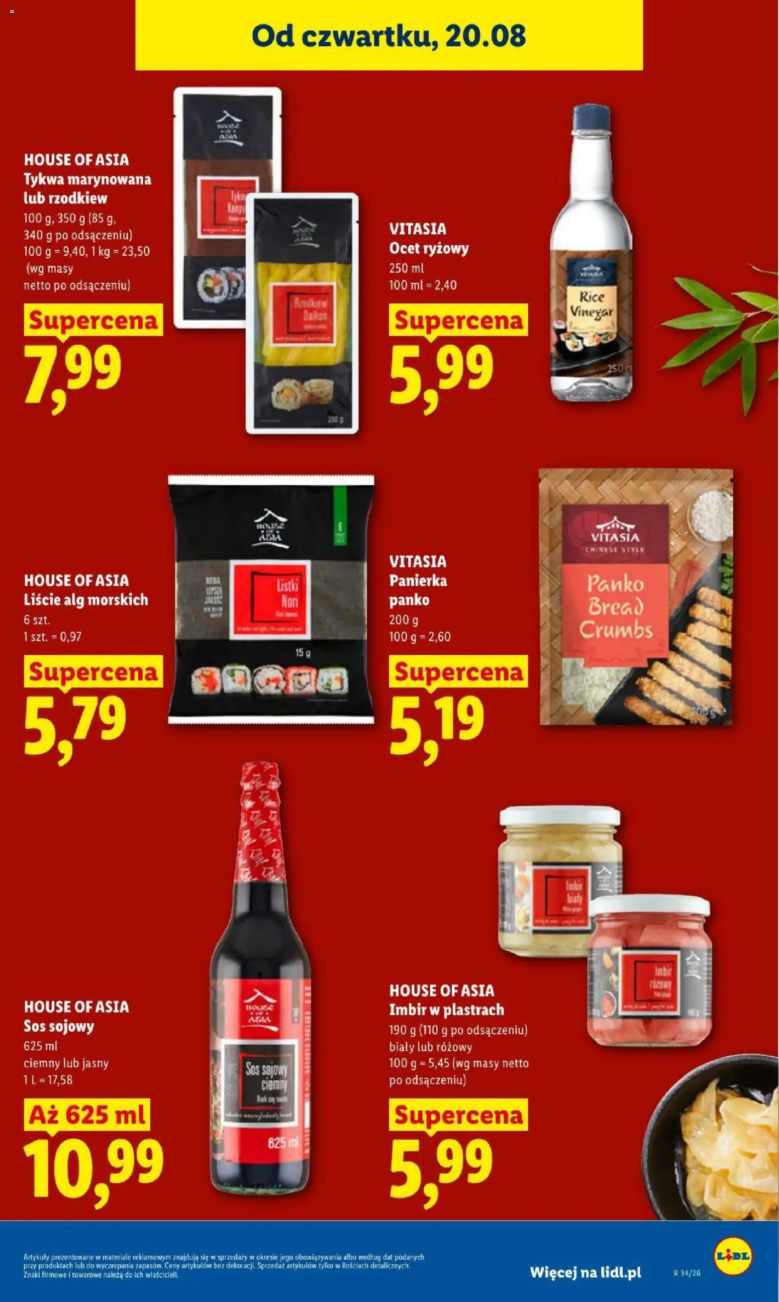 Lidl gazetka od 20.08.2026 | Strona: 49 | Produkty: Ocet, Nori, Panierka panko, Sos