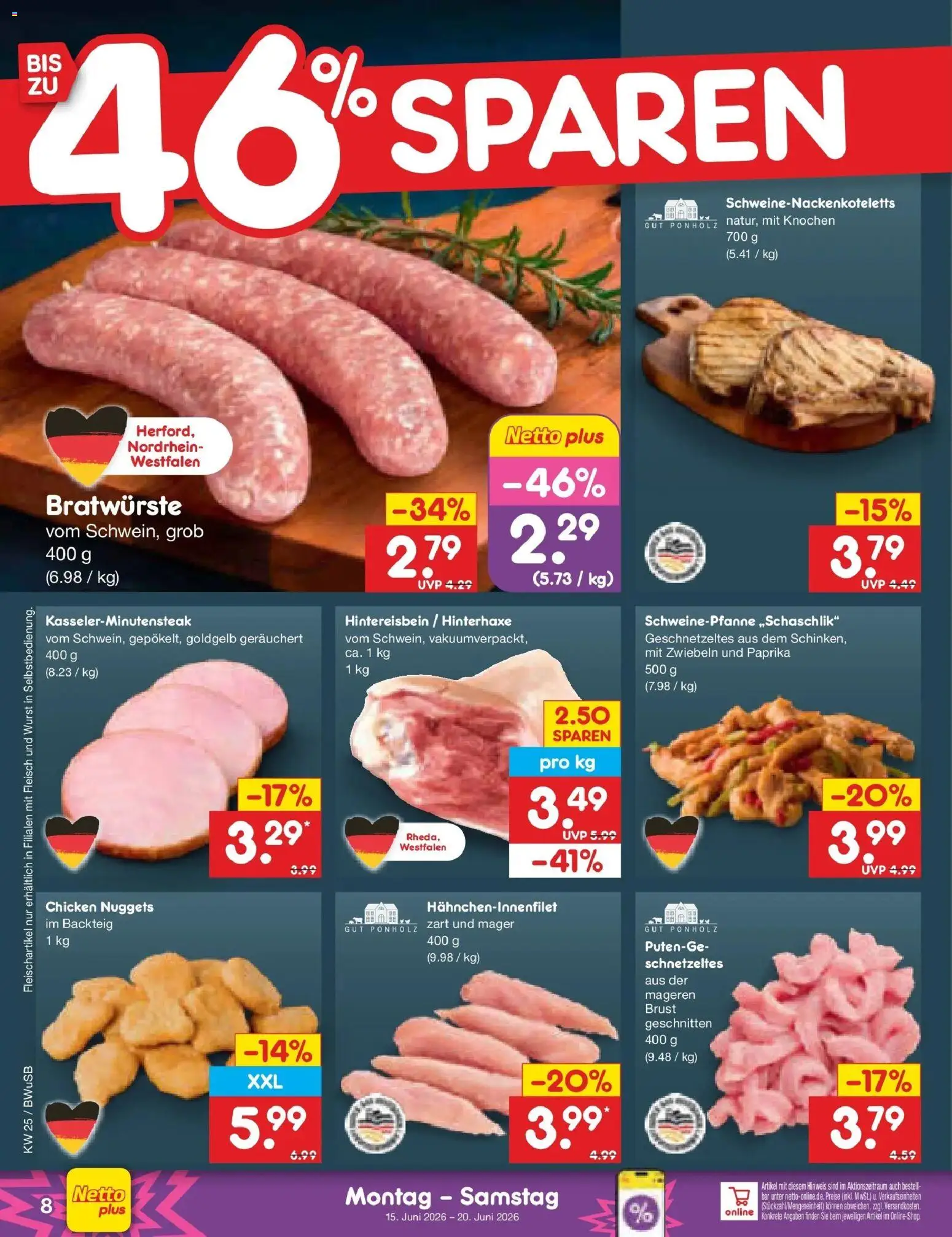 Netto Marken-Discount Prospekt Stemwede-Dielingen – gültig ab 14.06.2026 | Seite: 10 | Produkte: Zwiebeln, Paprika, Wurst, Fleisch