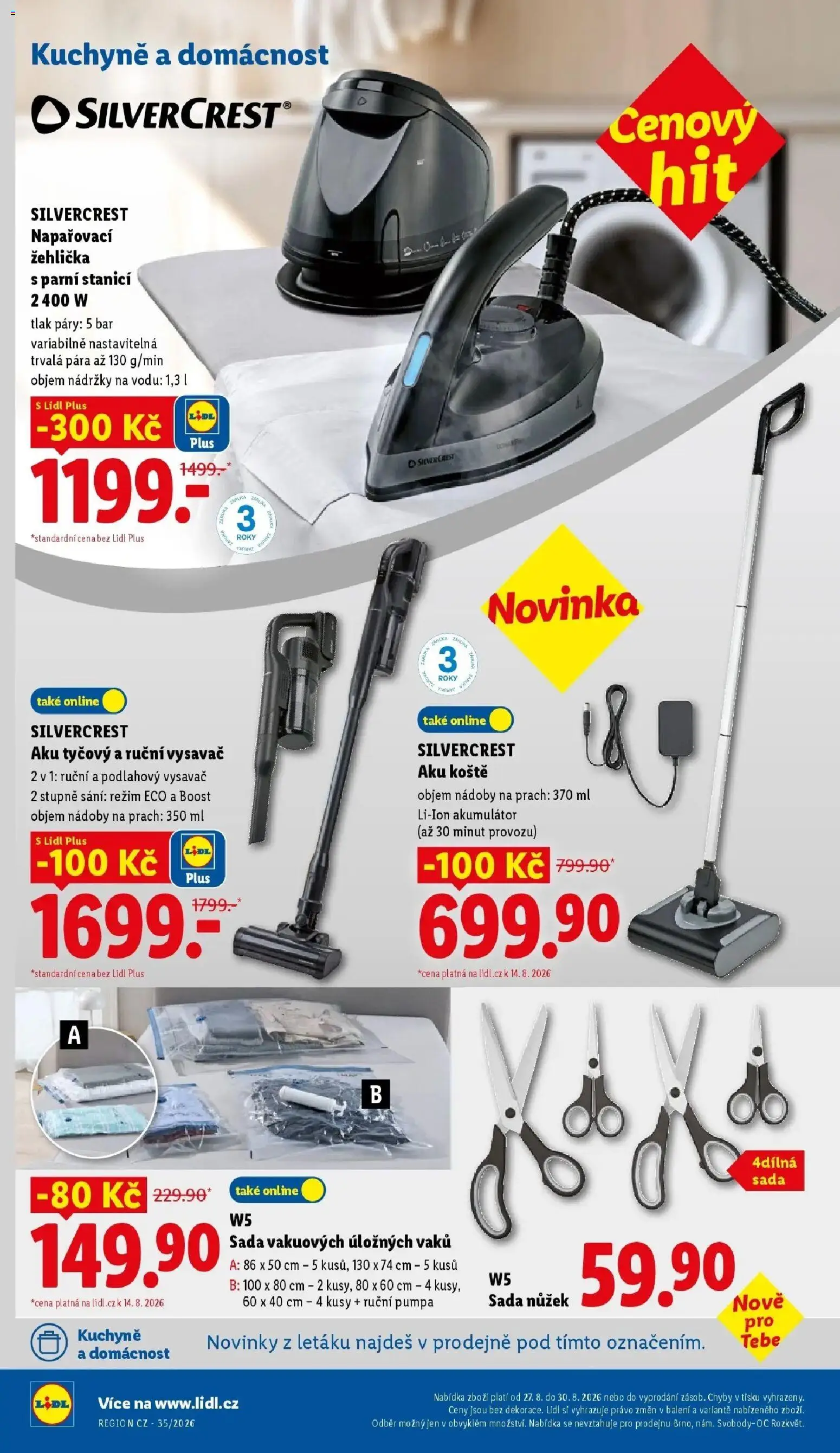 Lidl leták od 24.08.2026 - Nový akční leták | Strana: 26 | Produkty: Ruční vysavač, Pumpa, W5, Kuchyně