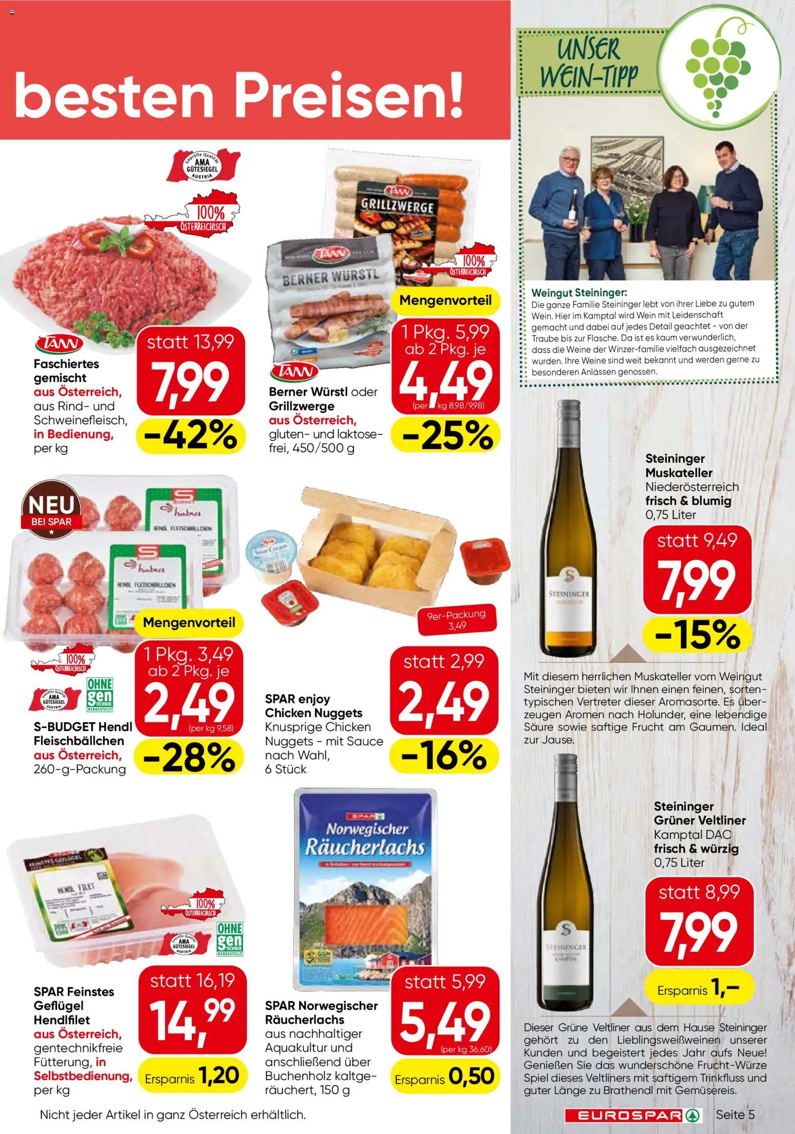 Eurospar Flugblatt gültig ab 08.10.2026 | Seite: 5 | Produkte: Spiel, Wein