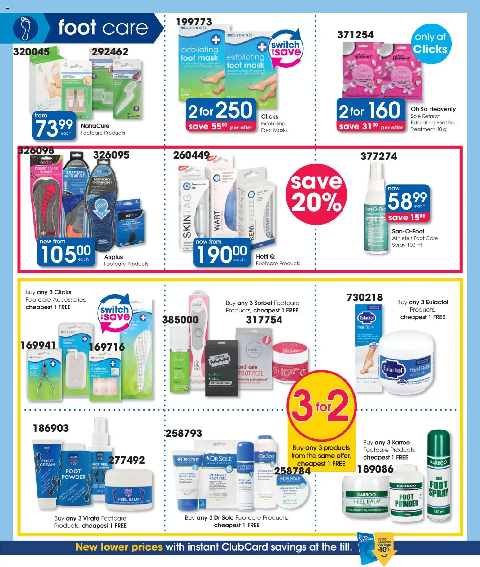 New Clicks catalogue – valid from 22/10/2026 | Page: 20 | Products: Heel balm, Beans, Switch, Cream