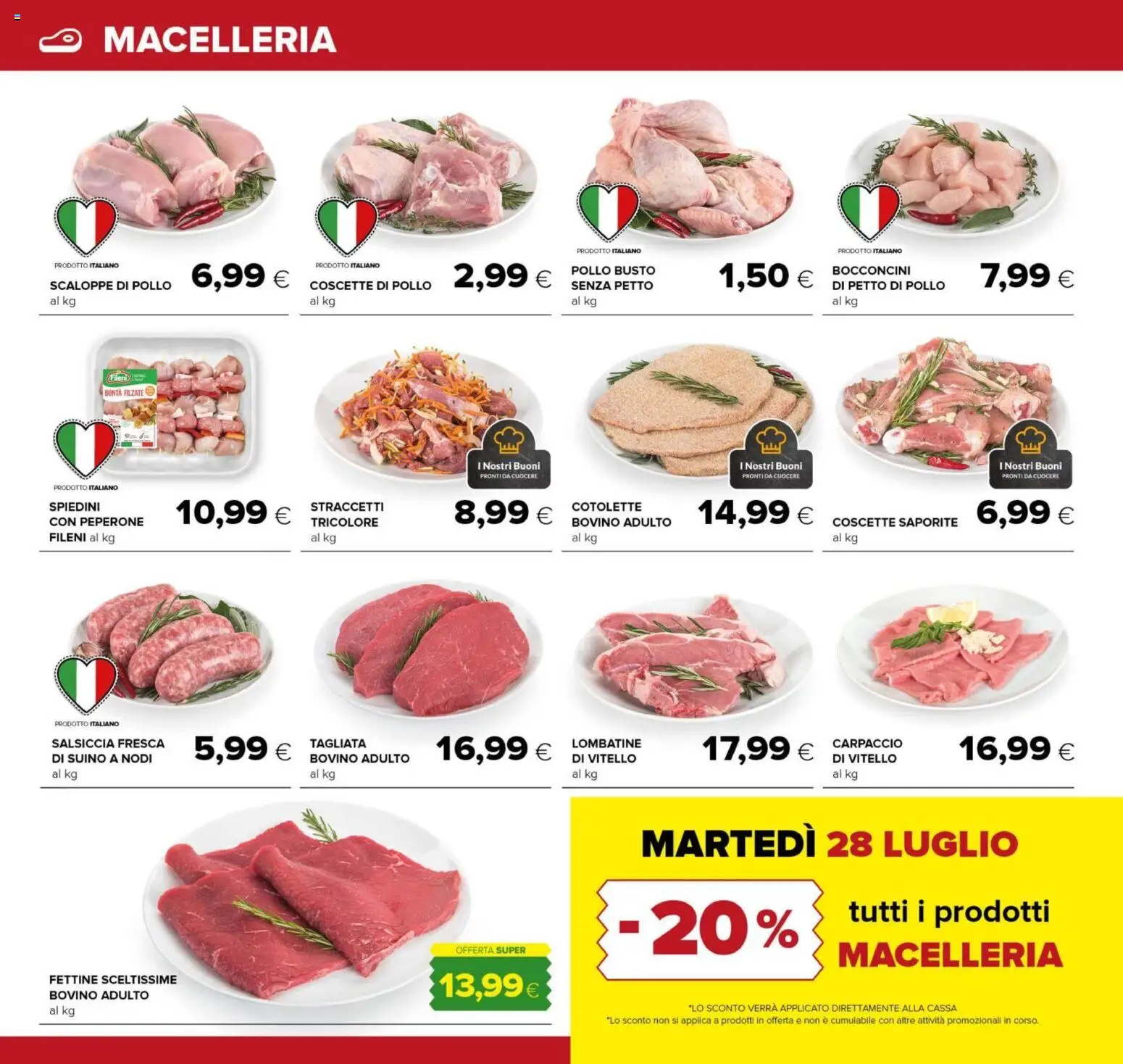 Volantino Oasi del 16/07/2026 | Pagina: 6 | Prodotti: Bovino, Petto di Pollo, Pollo, Spiedini