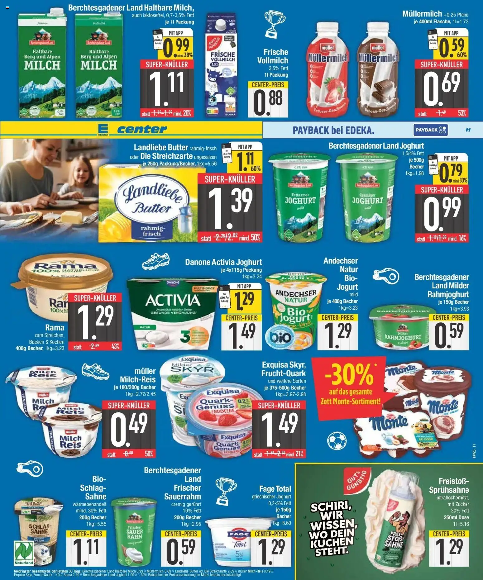 E center Prospekt Krumbach – gültig ab 21.06.2026 | Seite: 13 | Produkte: Danone activia, Zucker, Müllermilch, Reis