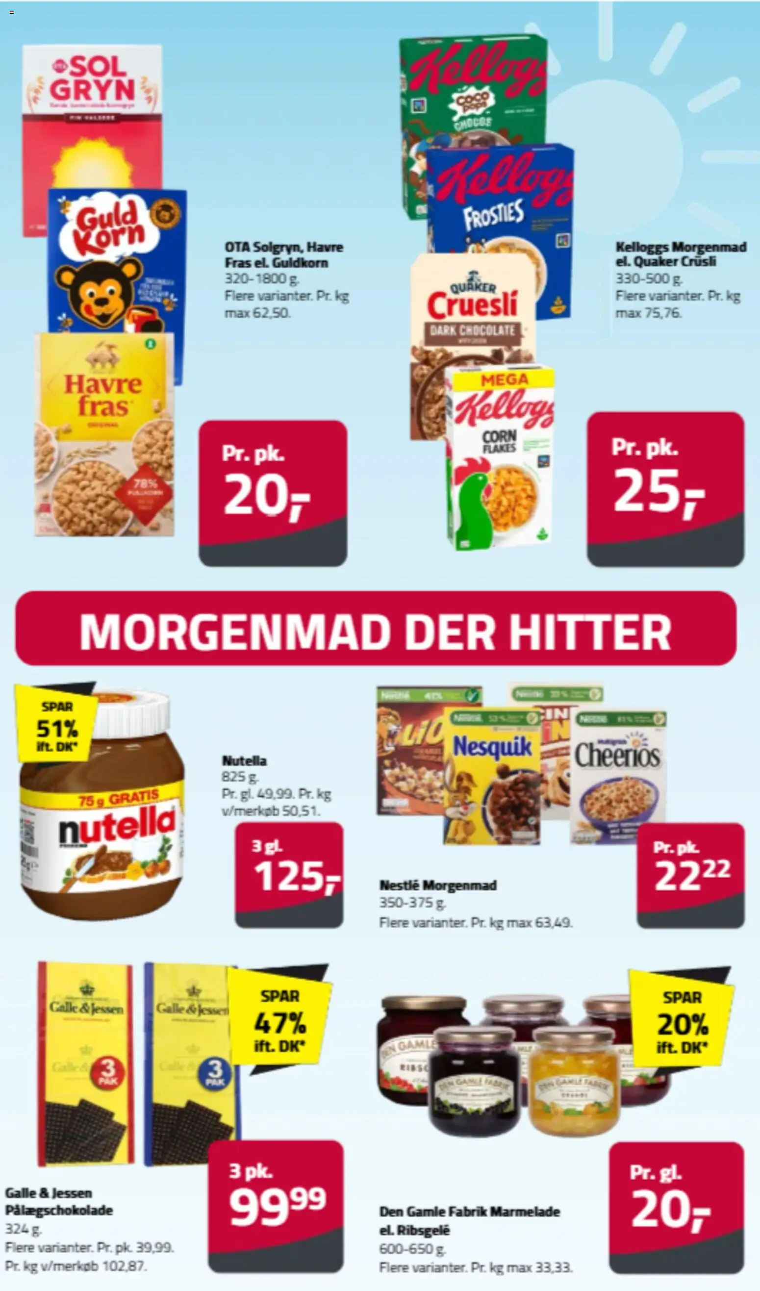 Fleggaard tilbudsavis – gyldig fra 26.05.2026 | Side: 9 | Produkter: Korn, Marmelade, Pålægschokolade, Nutella