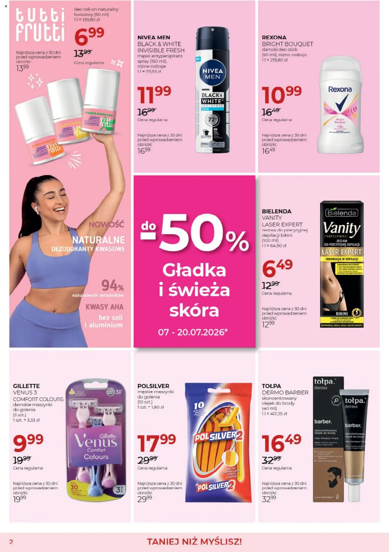 Jawa gazetka od 04.07.2026 | Strona: 2 | Produkty: Gillette, Maszynki do golenia, Antyperspirant