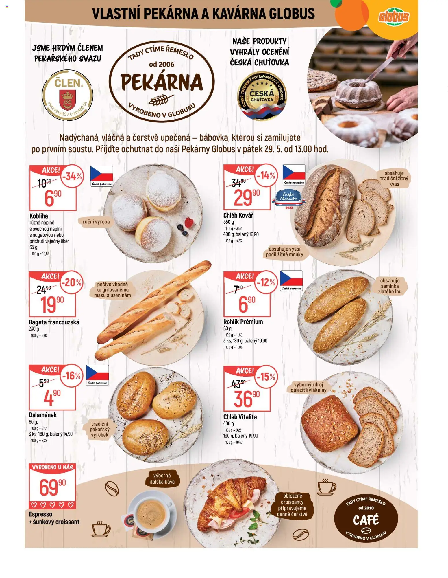 Globus leták - Praha Černý Most od 27.05.2026 | Strana: 6 | Produkty: Globus, Chléb, Likér, Pečivo