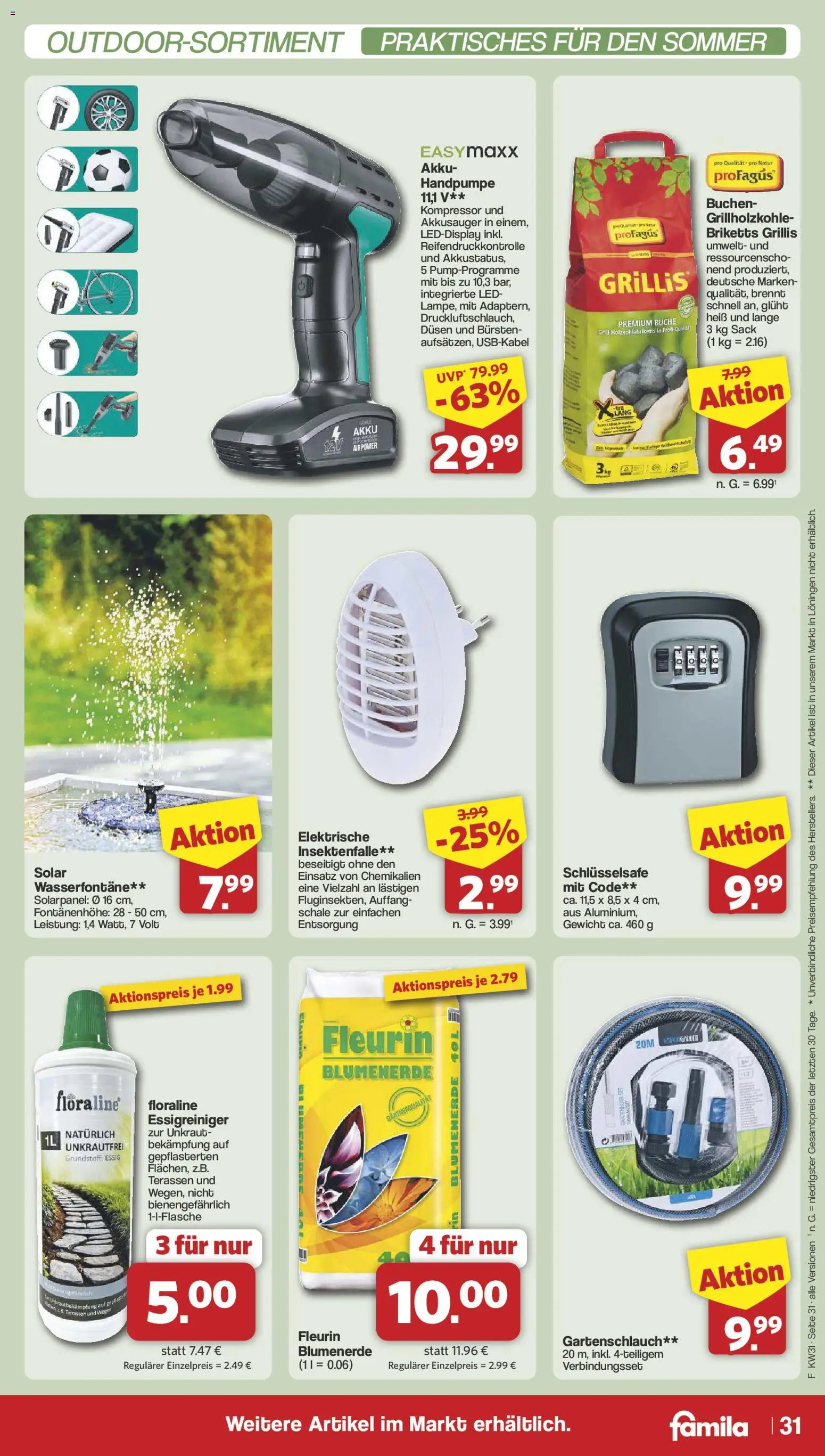 Famila Nordwest Prospekt – gültig ab 27.07.2026 | Seite: 33 | Produkte: Gewicht, Essig, Blumenerde