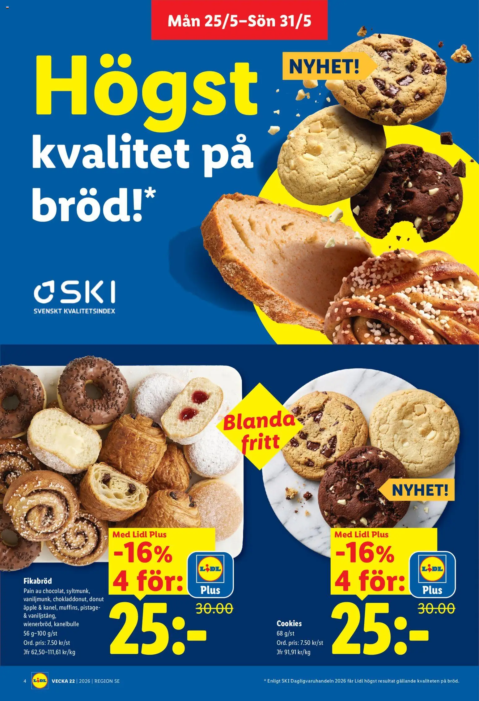 Lidl reklamblad aktuell från 25.05.2026 | Sida: 4 | Produkter: Bröd, Äpple