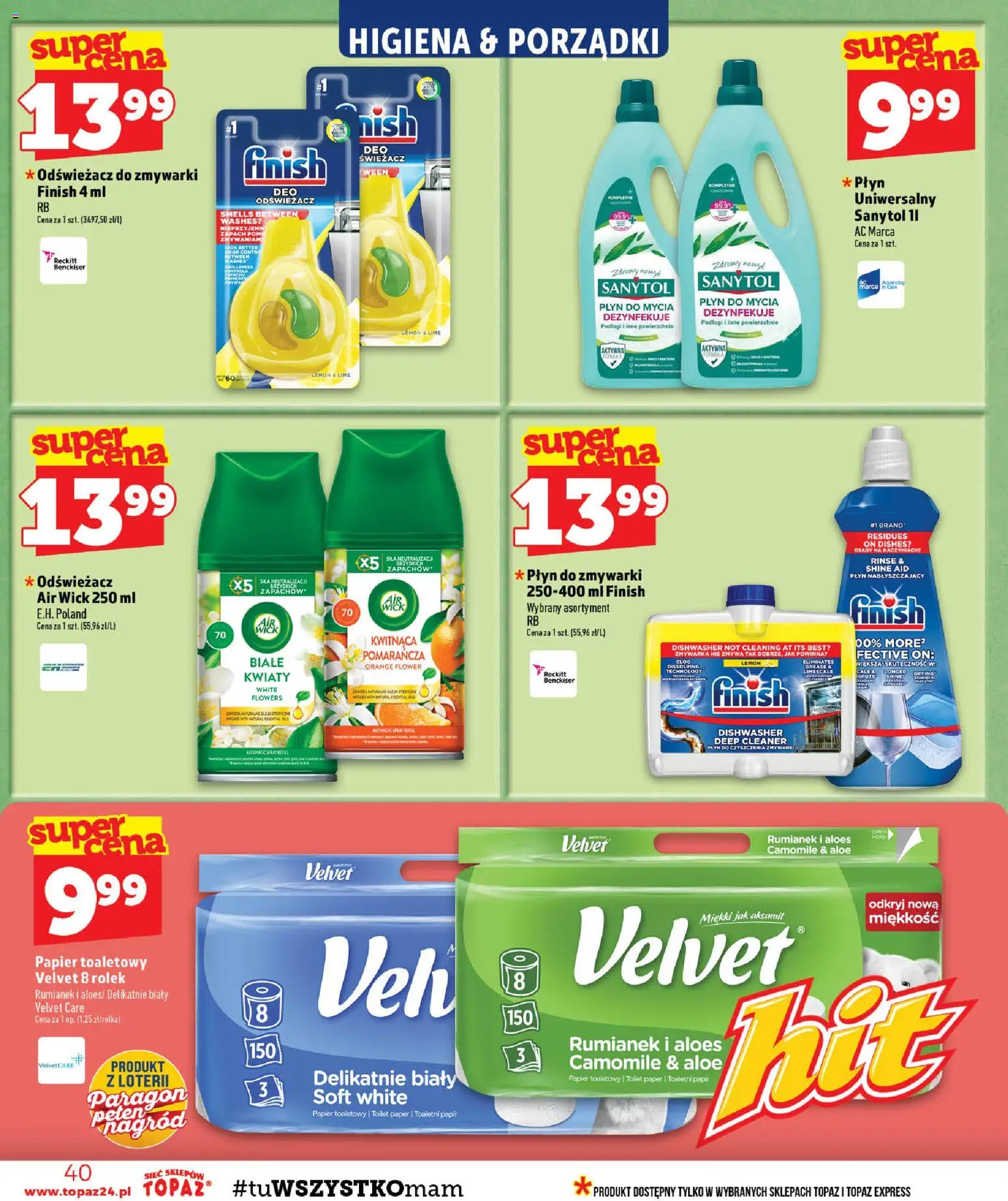 Topaz gazetka - MAZ od 27.08.2026 | Strona: 40 | Produkty: Odświeżacz, Air Wick, Cleaner, Kwiaty