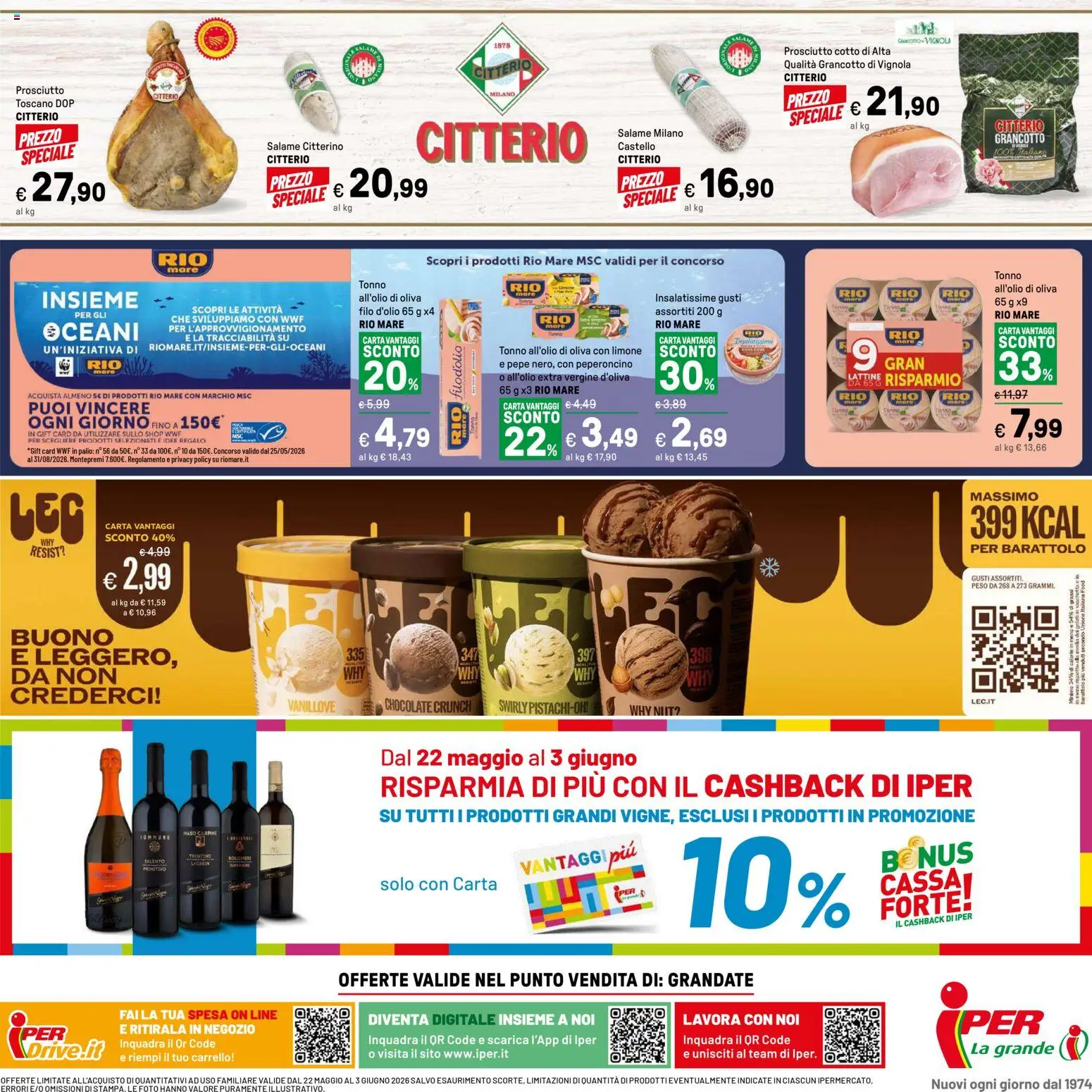 Volantino Iper del 22.05.2026 | Pagina: 32 | Prodotti: Salame, Limone, Prosciutto, Carrello