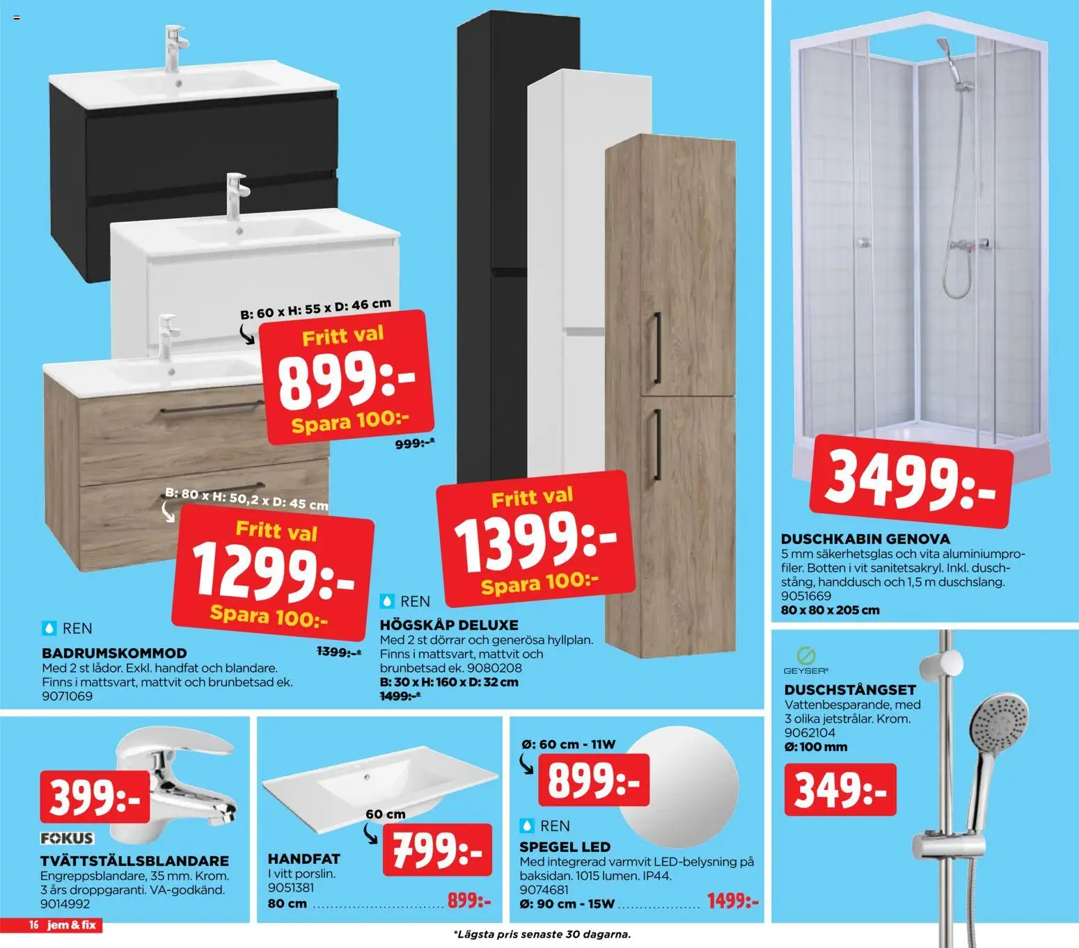 Jem & Fix reklamblad aktuell från 20/07/2026 | Sida: 16 | Produkter: Dusch, Spegel