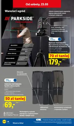 Pogląd oferty "Lidl Katalog" - ważna od 18.05.2026 | Strona: 46 | Produkty: Spodnie, Torba, Laser krzyżowy