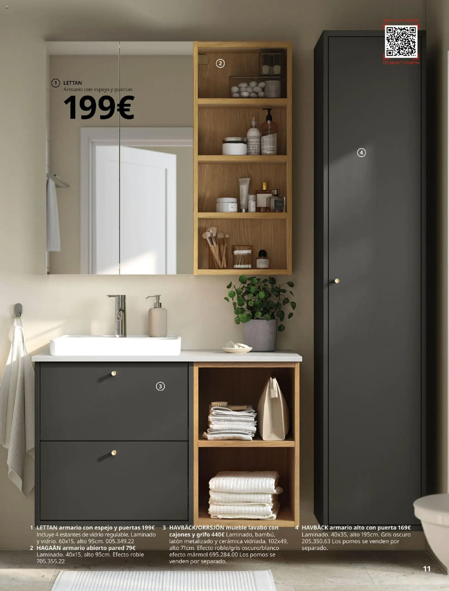 Catálogo IKEA Baños │ válido desde el 01.02.2026 | Página: 11 | Productos: Armario, Lavabo, Espejo