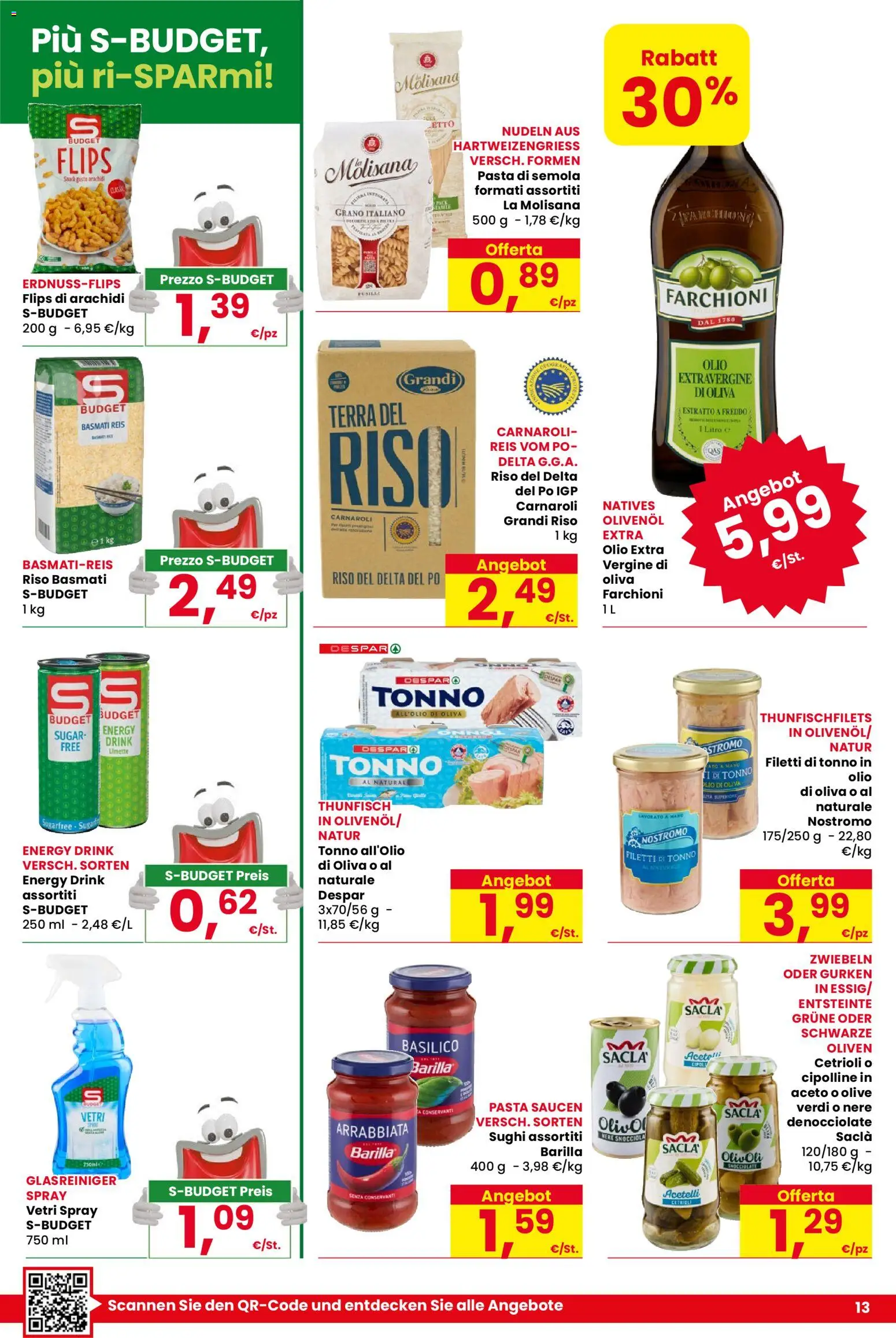 Volantino Eurospar del 23/07/2026 | Pagina: 13 | Prodotti: Cetrioli, Olio, Aceto, Terra