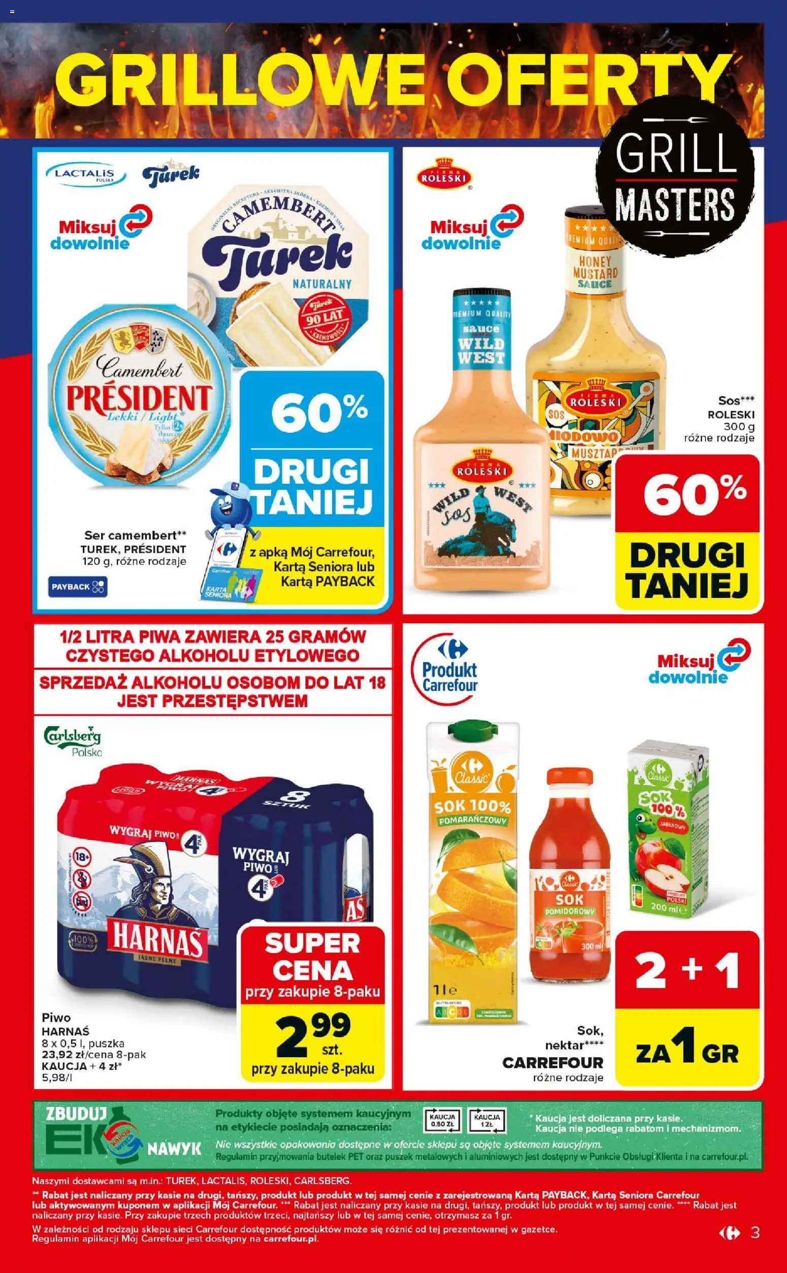 Carrefour gazetka - Weekend okazji od 07.05.2026 | Strona: 3 | Produkty: Ser camembert, Camembert, Ser, Sok