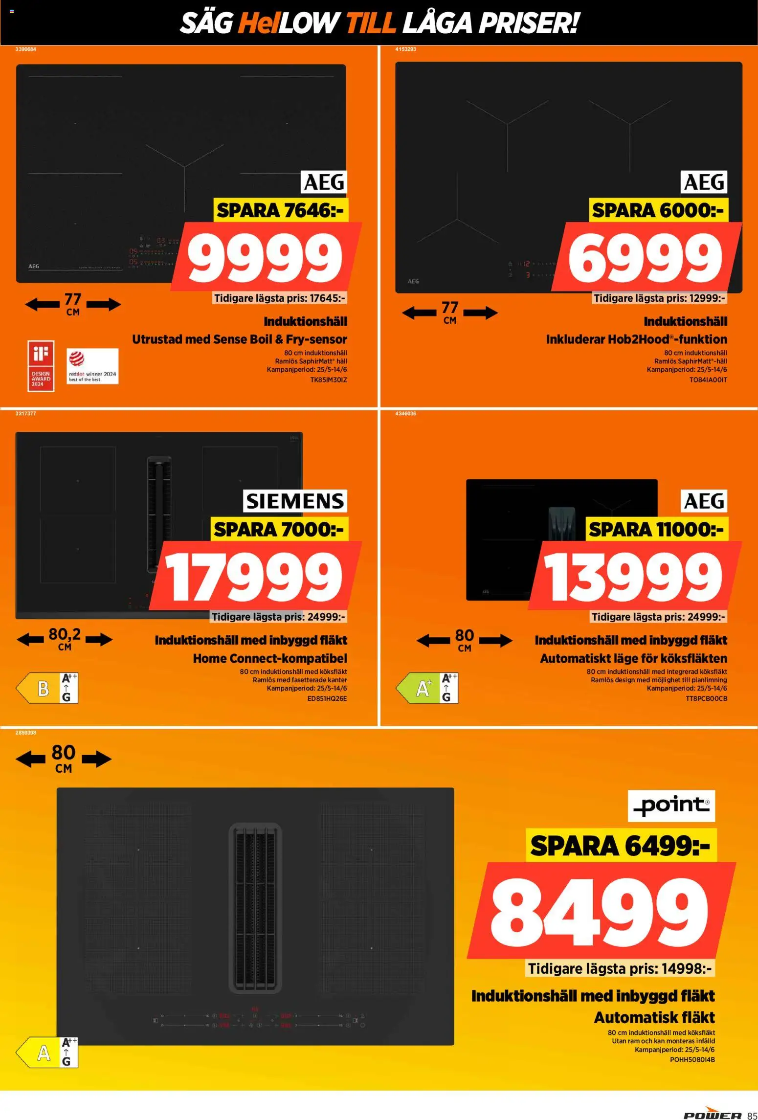 Power reklamblad aktuell från 08.06.2026 | Sida: 85 | Produkter: Köksfläkt, Fläkt, Såg, Häll