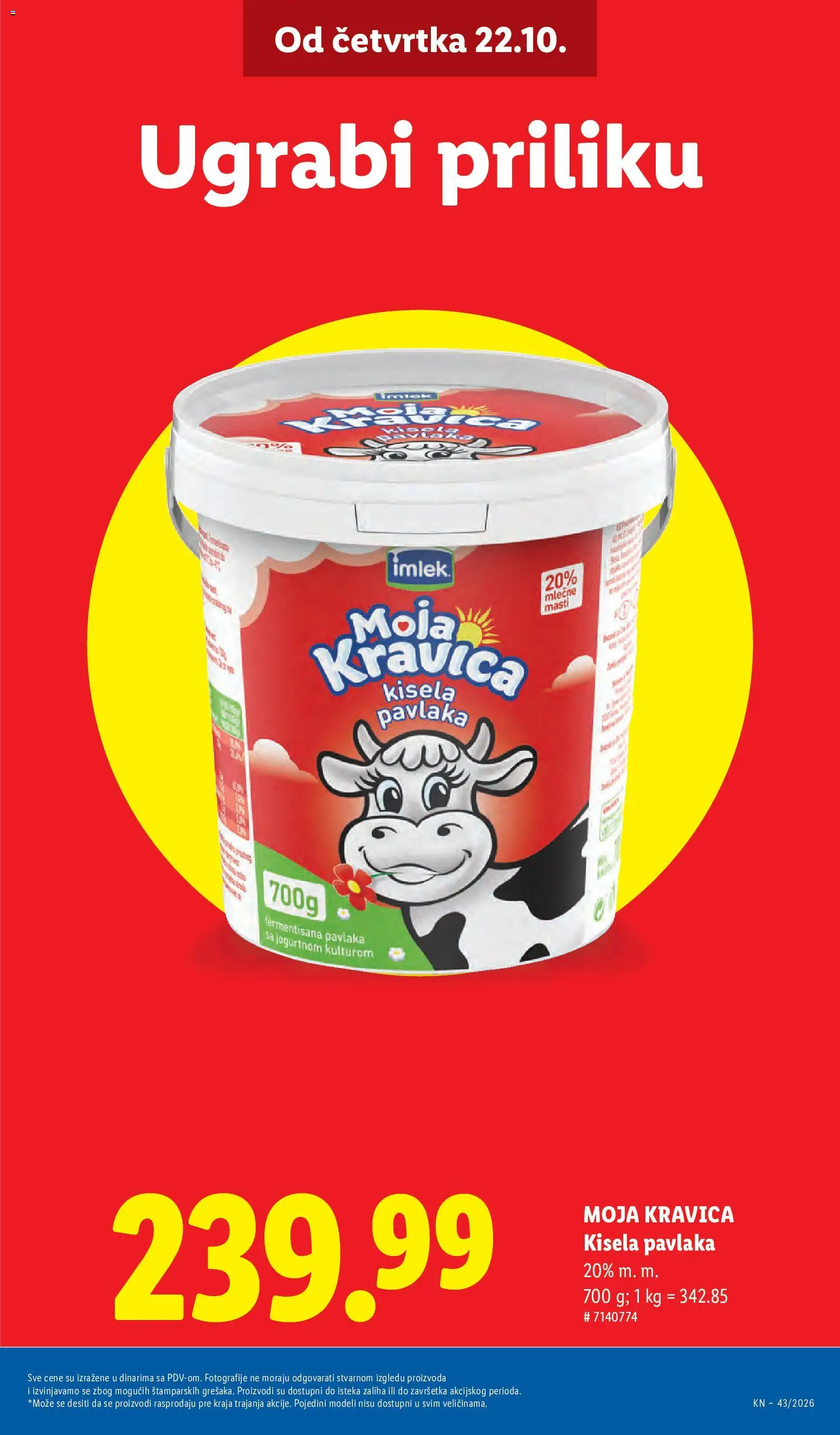 Lidl katalog - važi od 22.10.2026 | Strana: 5 | Proizvode: Kisela pavlaka, Moja kravica, Pavlaka