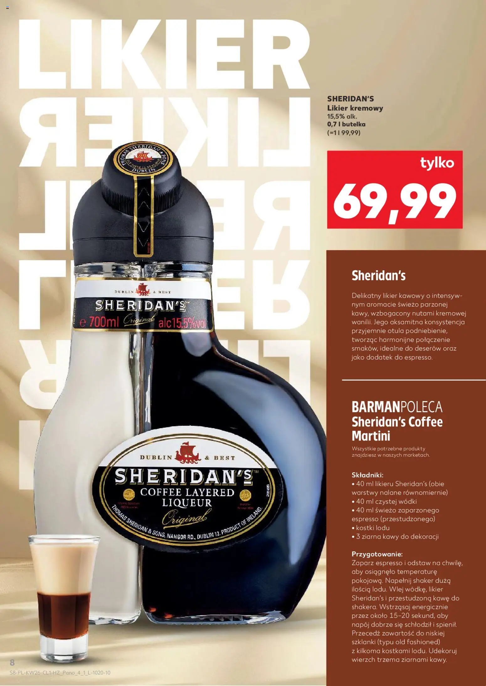 Kaufland Polsko leták - Barek od 25.06.2026 | Strana: 8 | Produkty: Sheridan's, Martini, Shaker