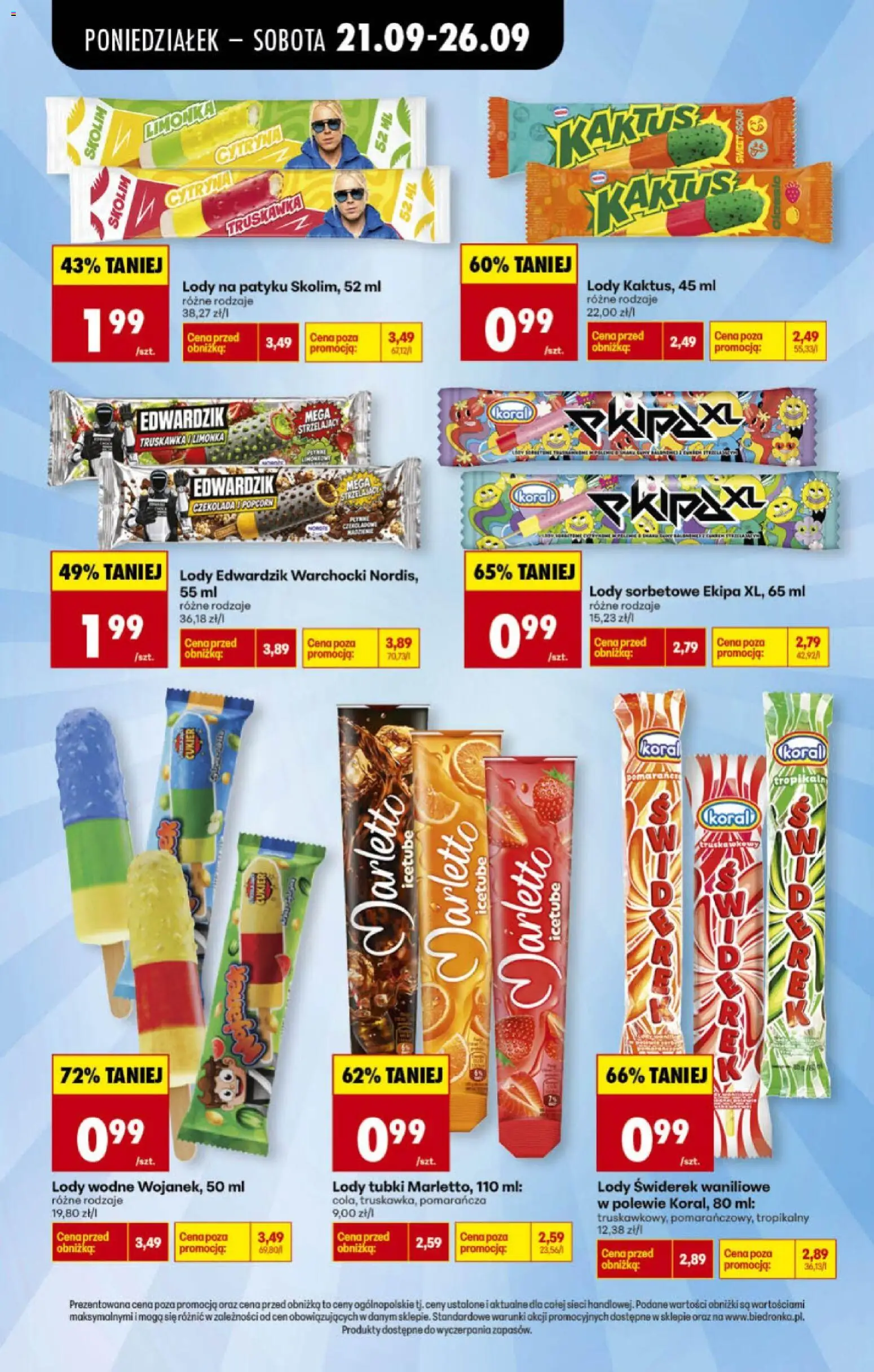 Biedronka gazetka - Wielka wyprzedaż lodów od 21.09.2026 | Strona: 2 | Produkty: Cytryna, Limonka, Czekolada, Cukier