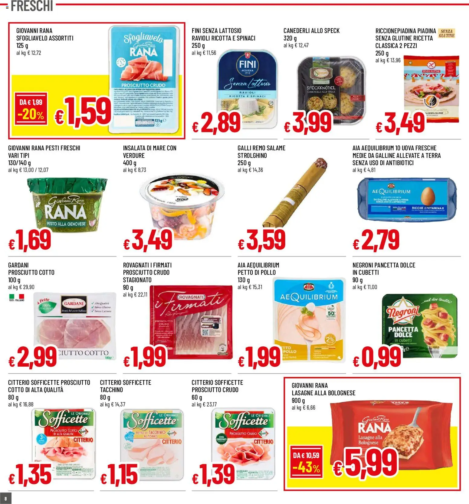Volantino Galassia del 17/09/2026 | Pagina: 8 | Prodotti: Speck, Prosciutto Crudo, Insalata, Petto di tacchino